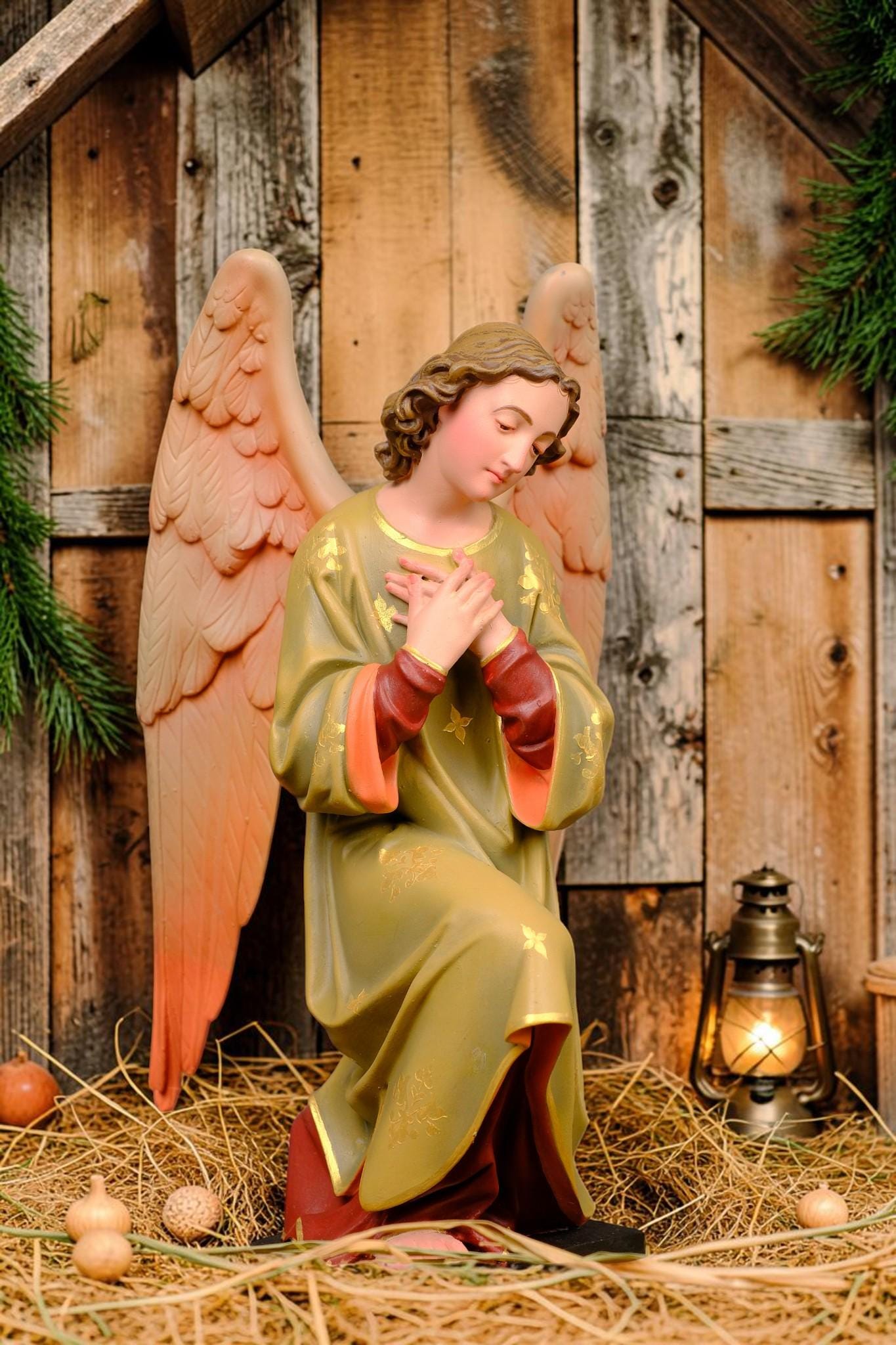 Hand-Painted 10-Piece Catholic Nativity Set: Holy Family Religious Christmas Decor