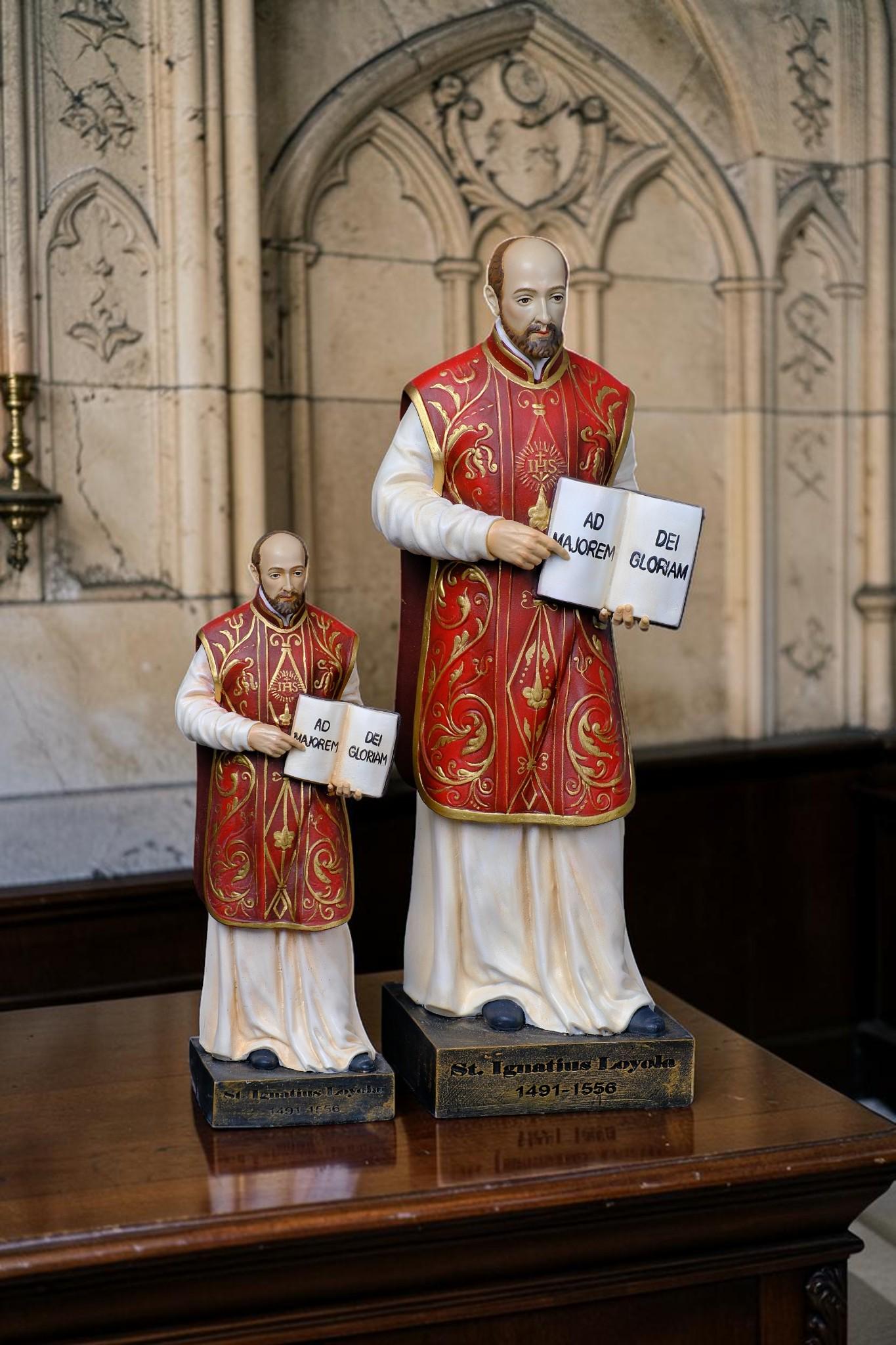 Hand-Painted St. Ignatius Loyola Statue: Antique Religious Decor, Catholic Altar Figurine __etsy:8303268890