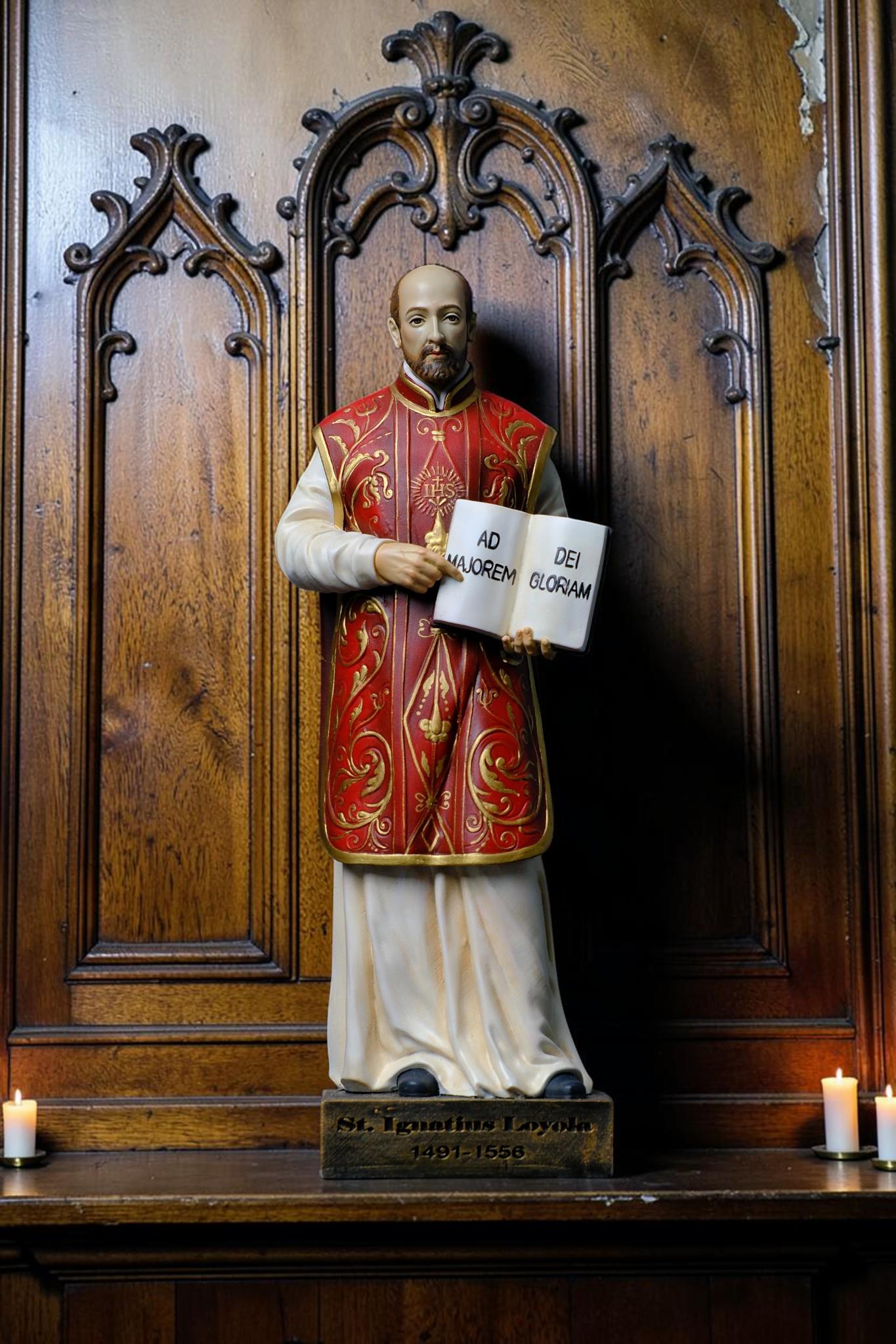 Handmade St Ignatius of Loyola Statue Catholic Saint Figurine Jesuit Priest Statue Religious Home Altar Catholic Gift Decor