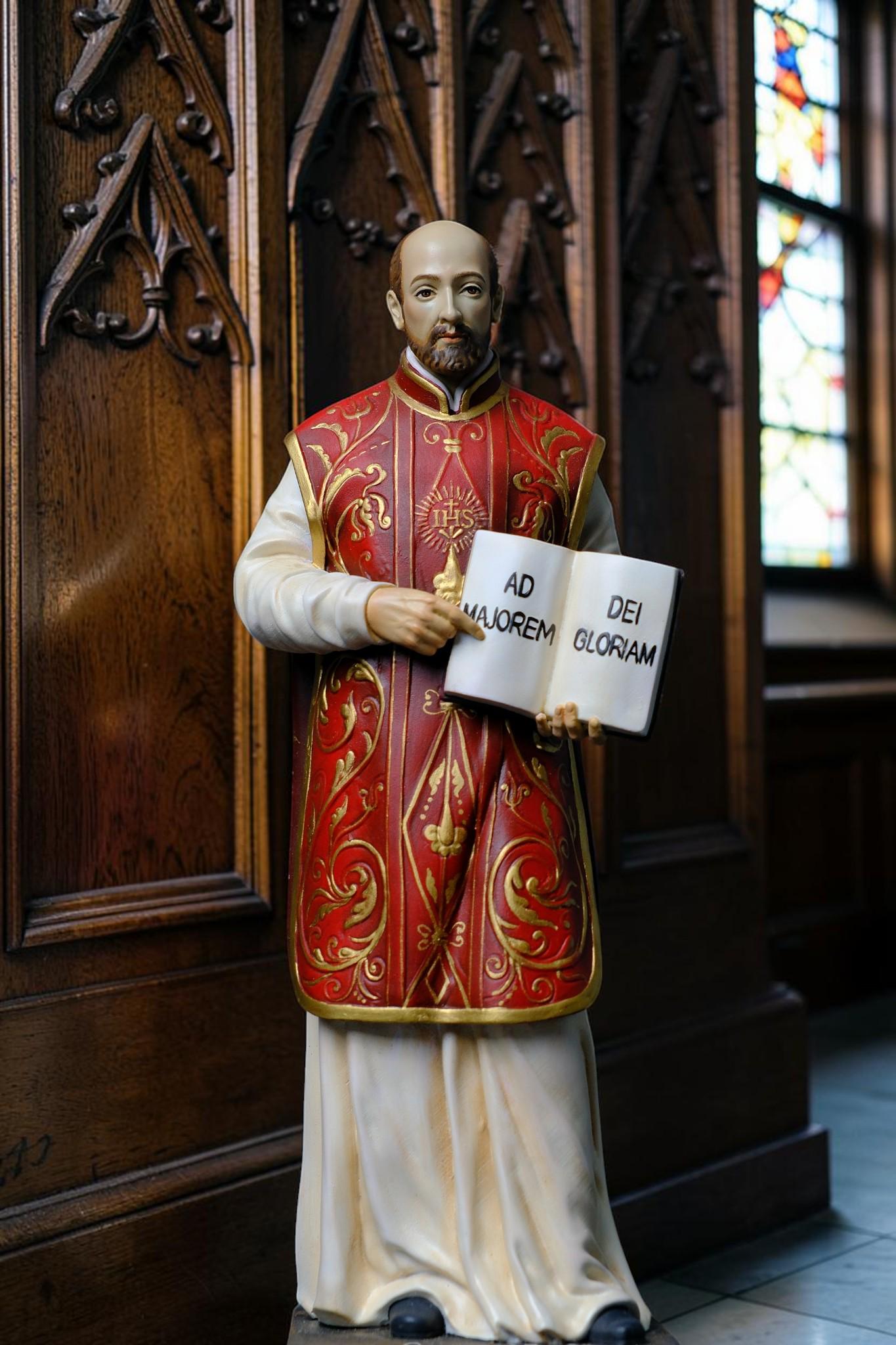 Handmade St Ignatius of Loyola Statue Catholic Saint Figurine Jesuit Priest Statue Religious Home Altar Catholic Gift Decor