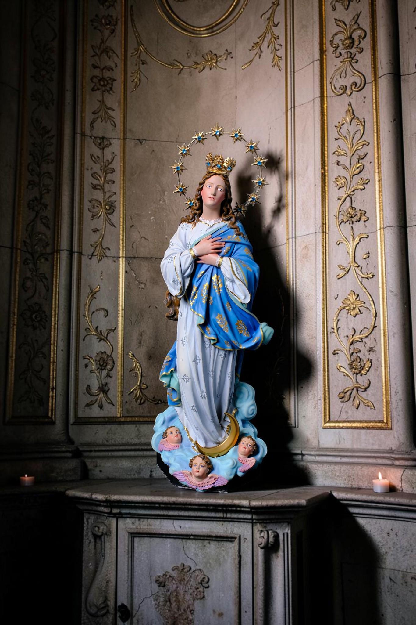 Handmade Assumption Virgin Mary Statue 40cm Catholic Home Altar Figurine