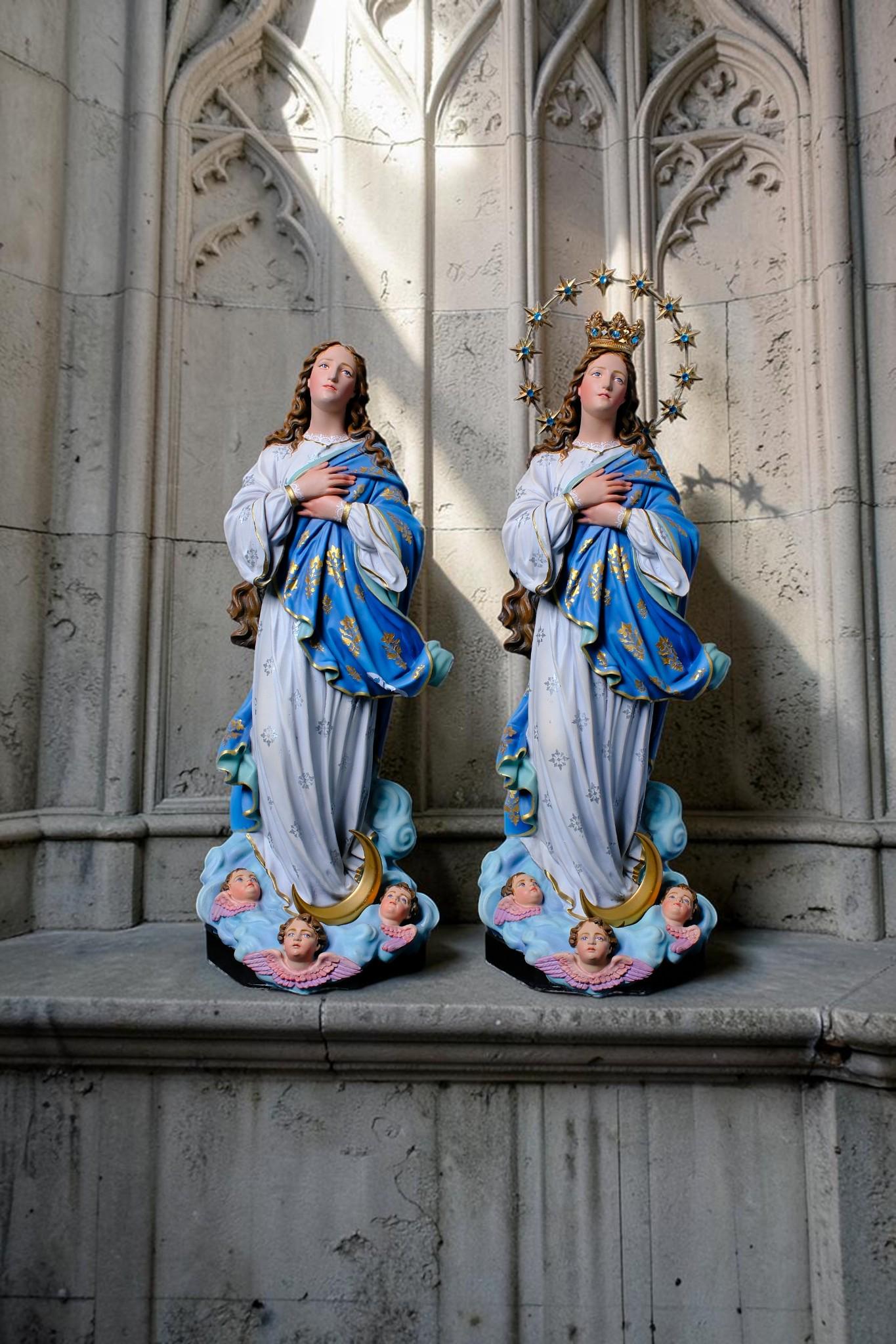 Handmade Assumption Virgin Mary Statue 40cm Catholic Home Altar Figurine