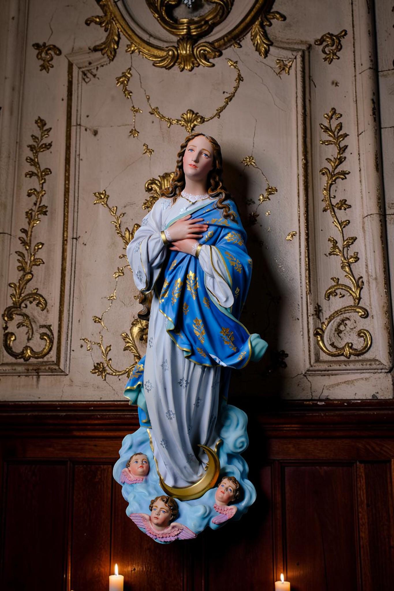 Handmade Assumption Virgin Mary Statue 40cm Catholic Home Altar Figurine