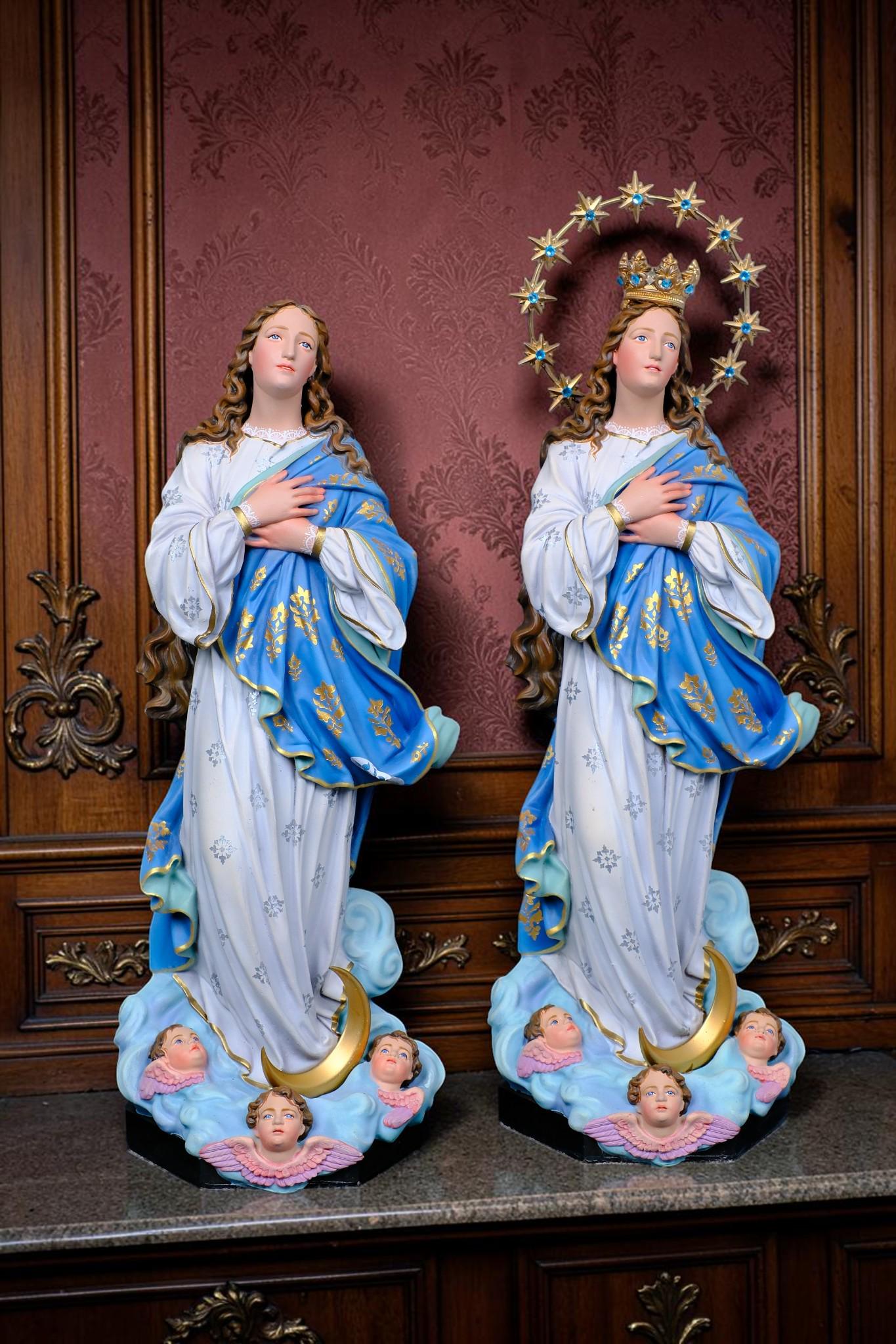 Handmade Assumption Virgin Mary Statue 40cm Catholic Home Altar Figurine