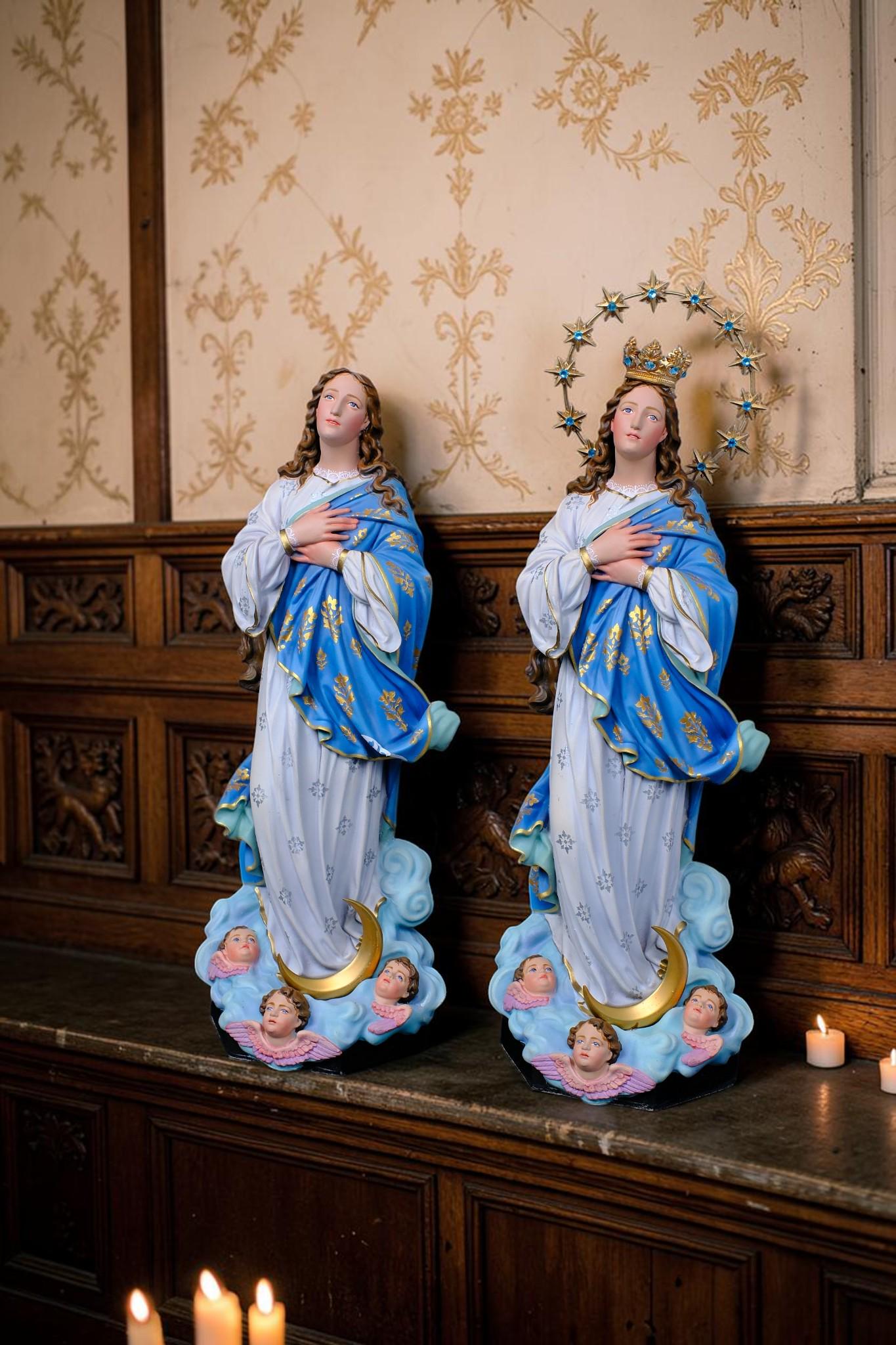 Handmade Assumption Virgin Mary Statue 40cm Catholic Home Altar Figurine