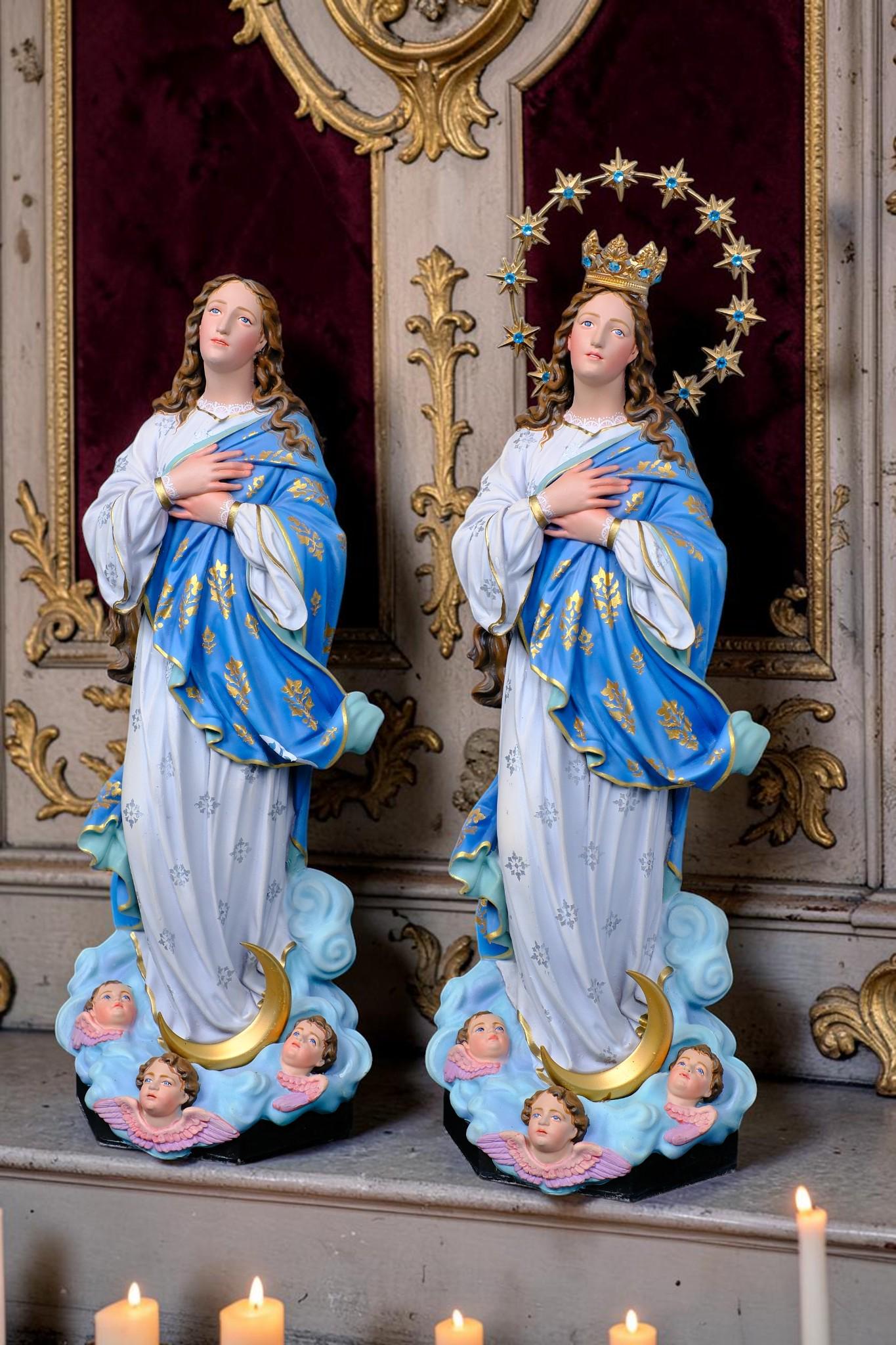 Handmade Assumption Virgin Mary Statue 40cm Catholic Home Altar Figurine