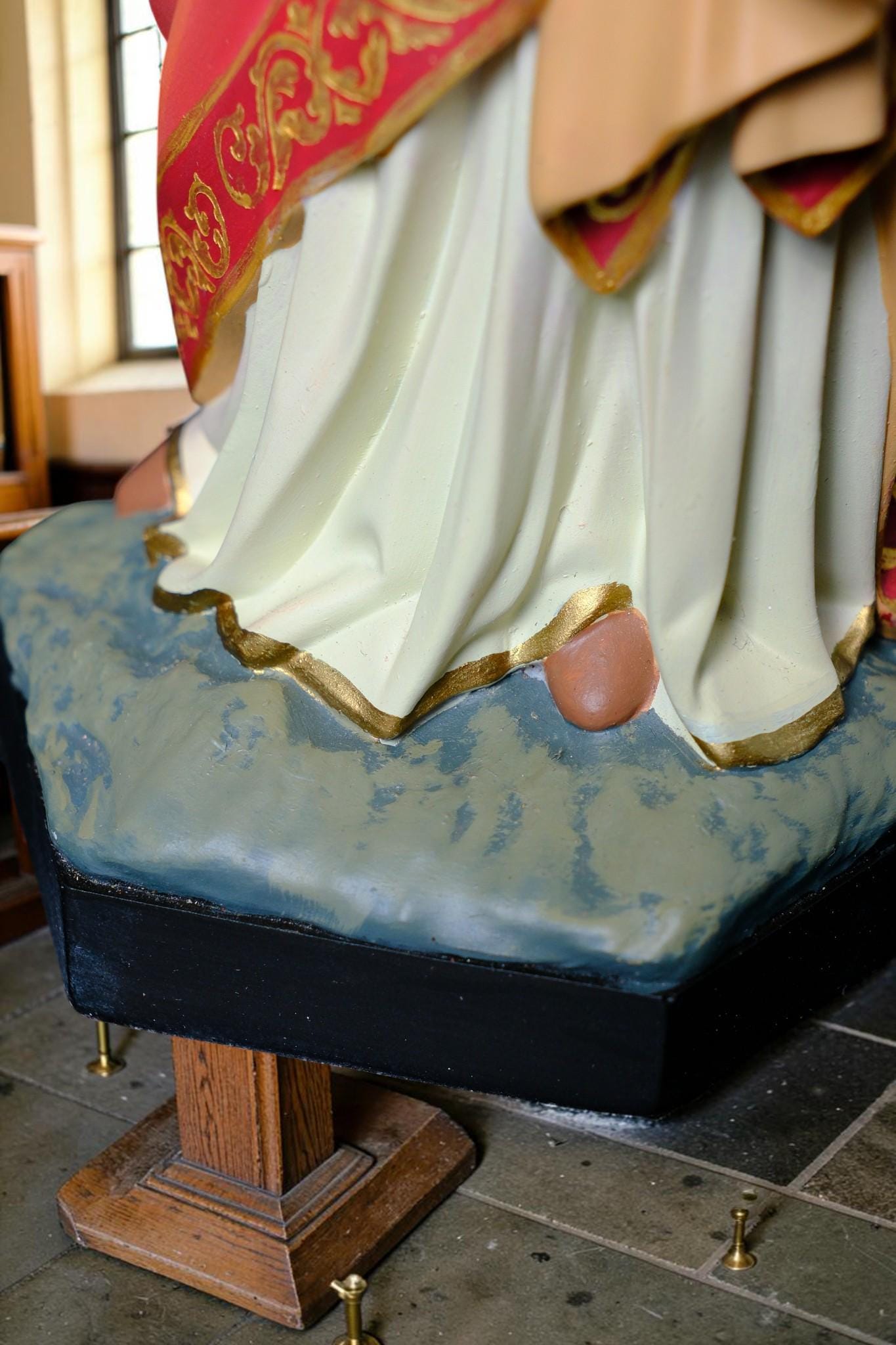 Saint Cecilia Statue, Hand-Painted Stone Resin Catholic Figurine for Home Altar & Music Lovers (40cm)