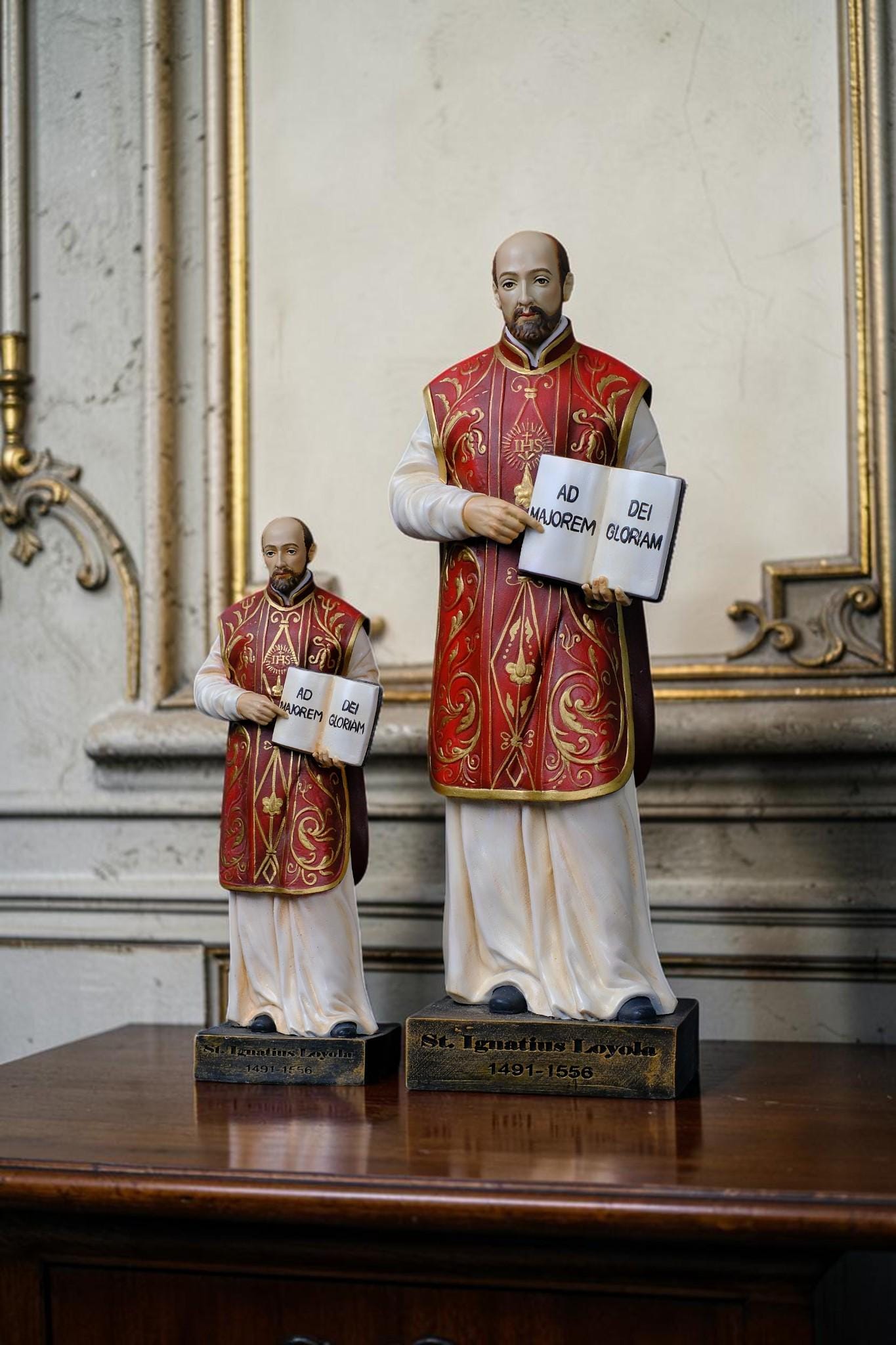 Handmade St Ignatius of Loyola Statue Catholic Saint Figurine Jesuit Priest Statue Religious Home Altar Catholic Gift Decor