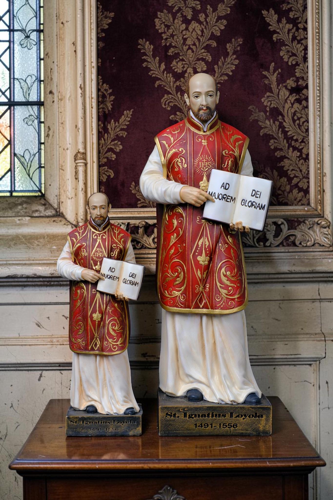 Hand-Painted St. Ignatius Loyola Statue: Antique Religious Decor, Catholic Altar Figurine __etsy:8351164345