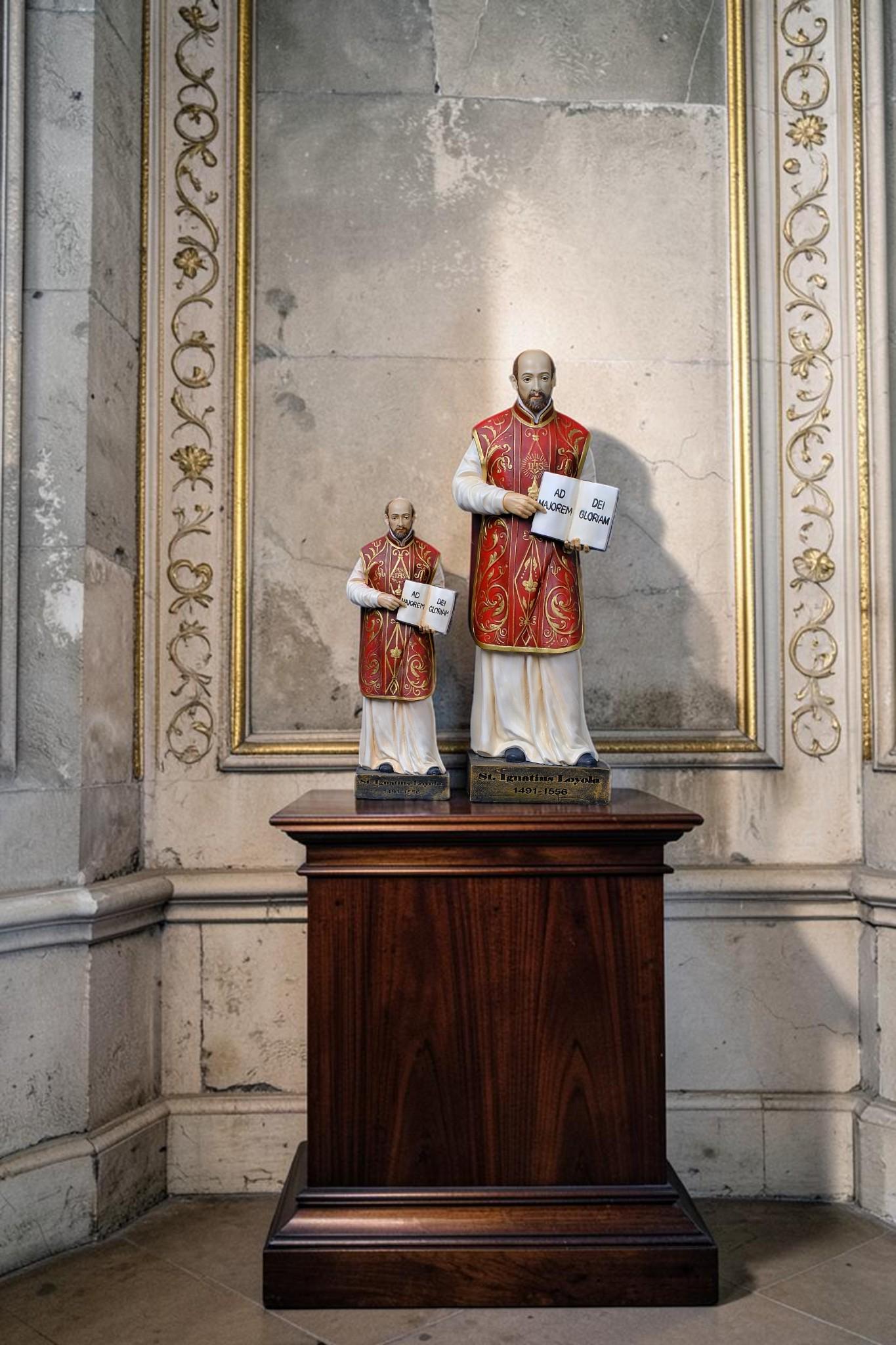 Hand-Painted St. Ignatius Loyola Statue: Antique Religious Decor, Catholic Altar Figurine __etsy:8351164353