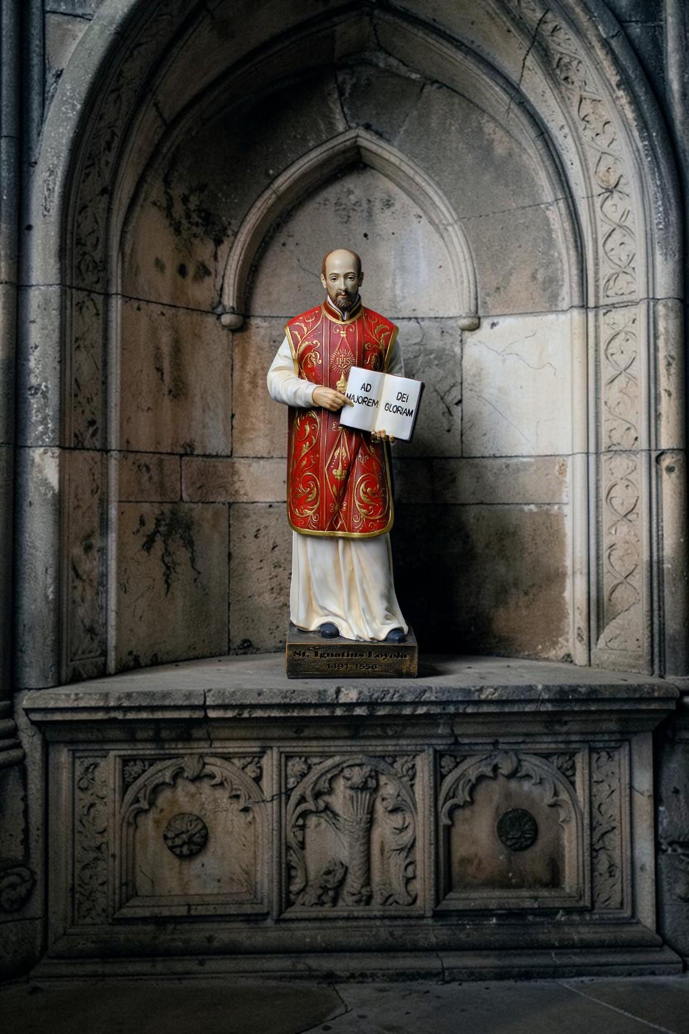 Handmade St Ignatius of Loyola Statue Catholic Saint Figurine Jesuit Priest Statue Religious Home Altar Catholic Gift Decor