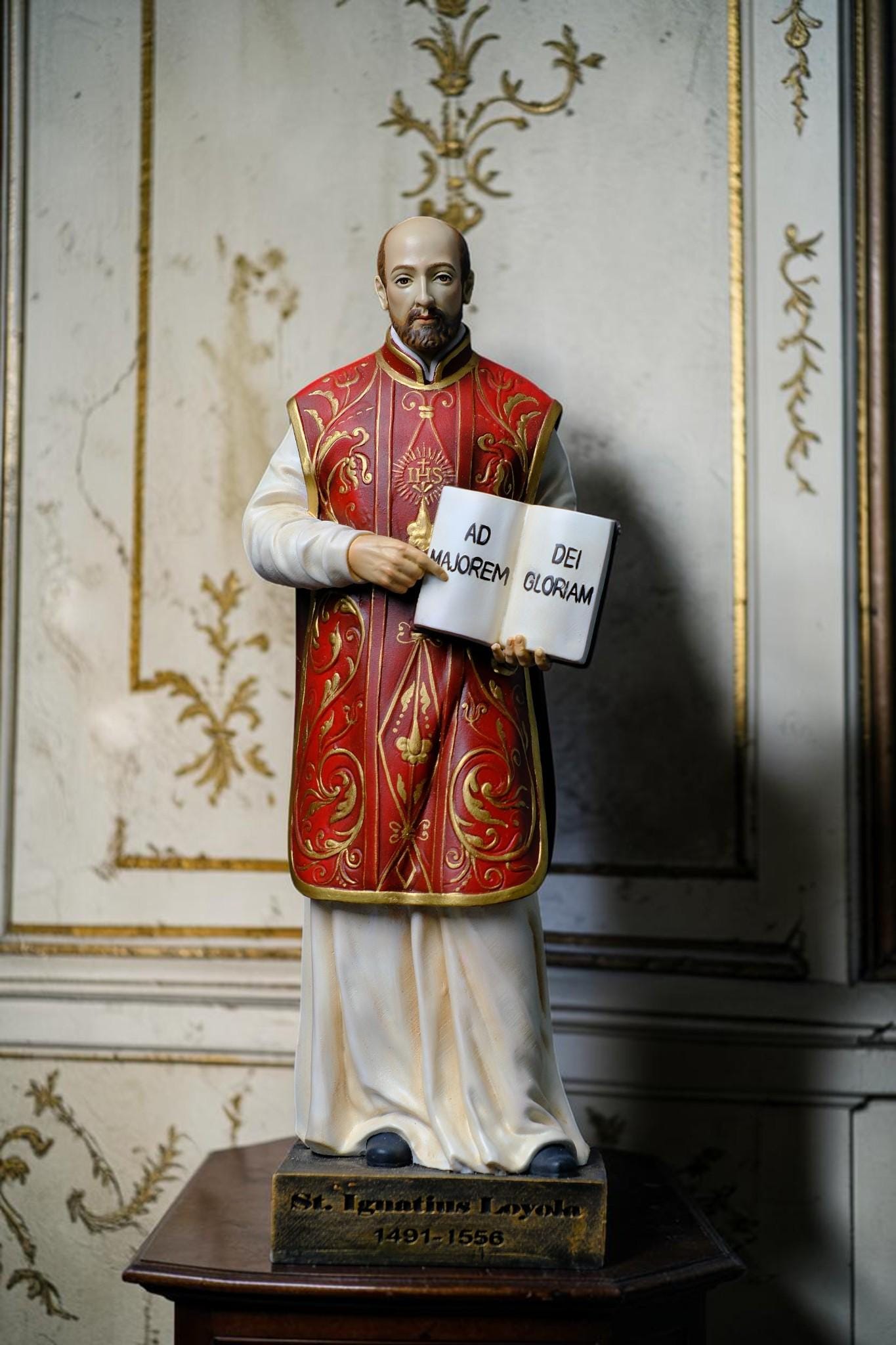 Handmade St Ignatius of Loyola Statue Catholic Saint Figurine Jesuit Priest Statue Religious Home Altar Catholic Gift Decor