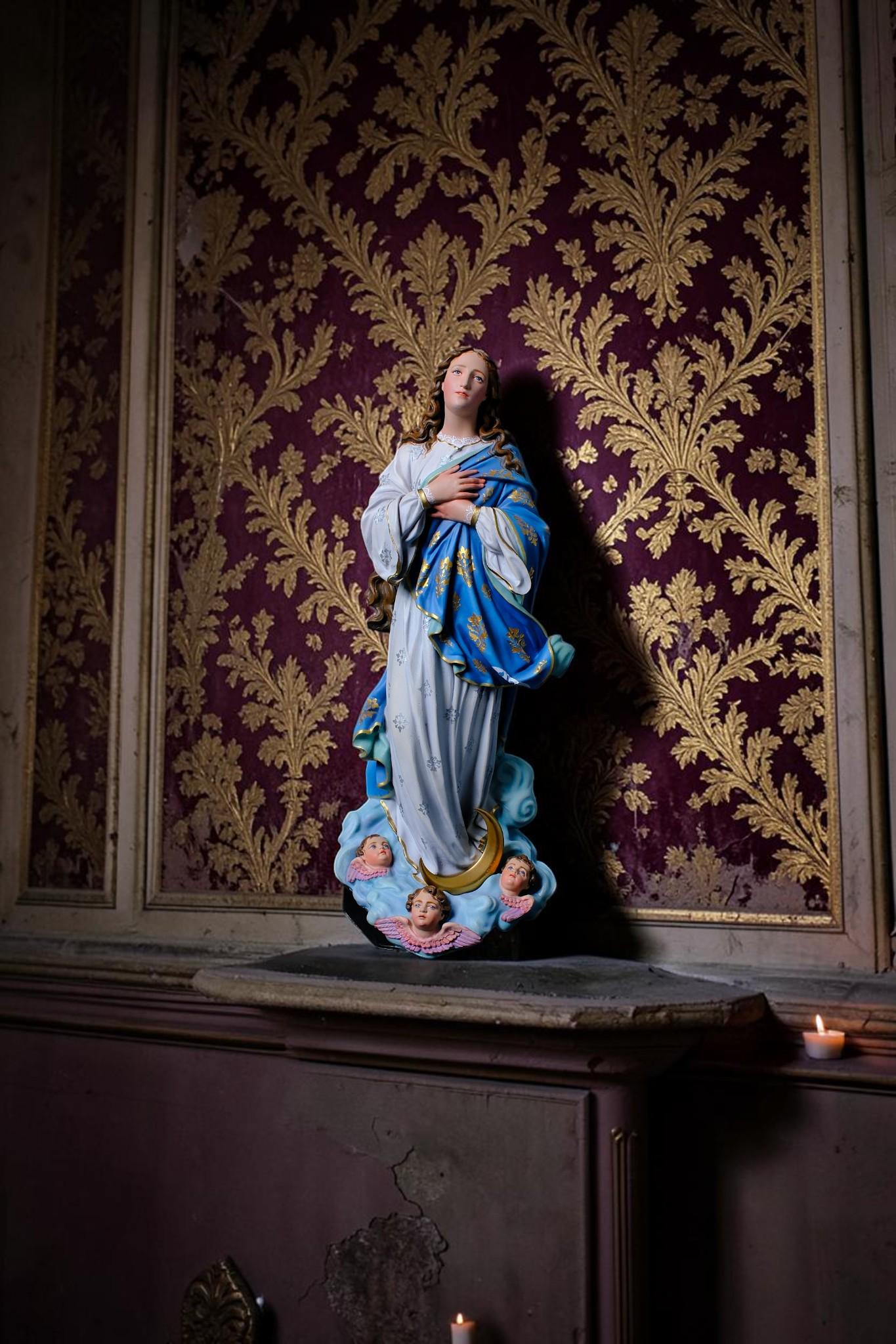 Handmade Assumption Virgin Mary Statue 40cm Catholic Home Altar Figurine