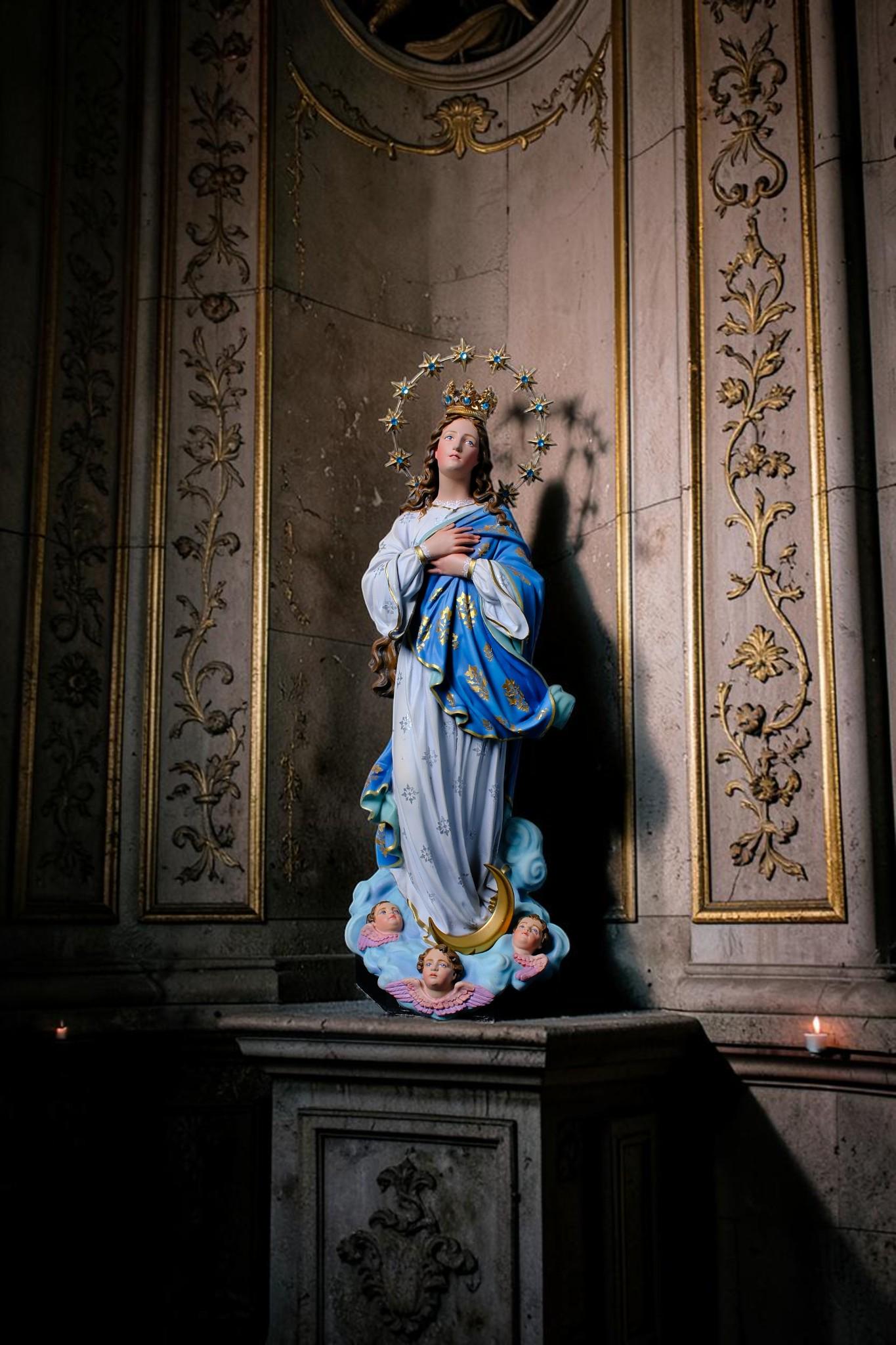 Handmade Assumption Virgin Mary Statue 40cm Catholic Home Altar Figurine
