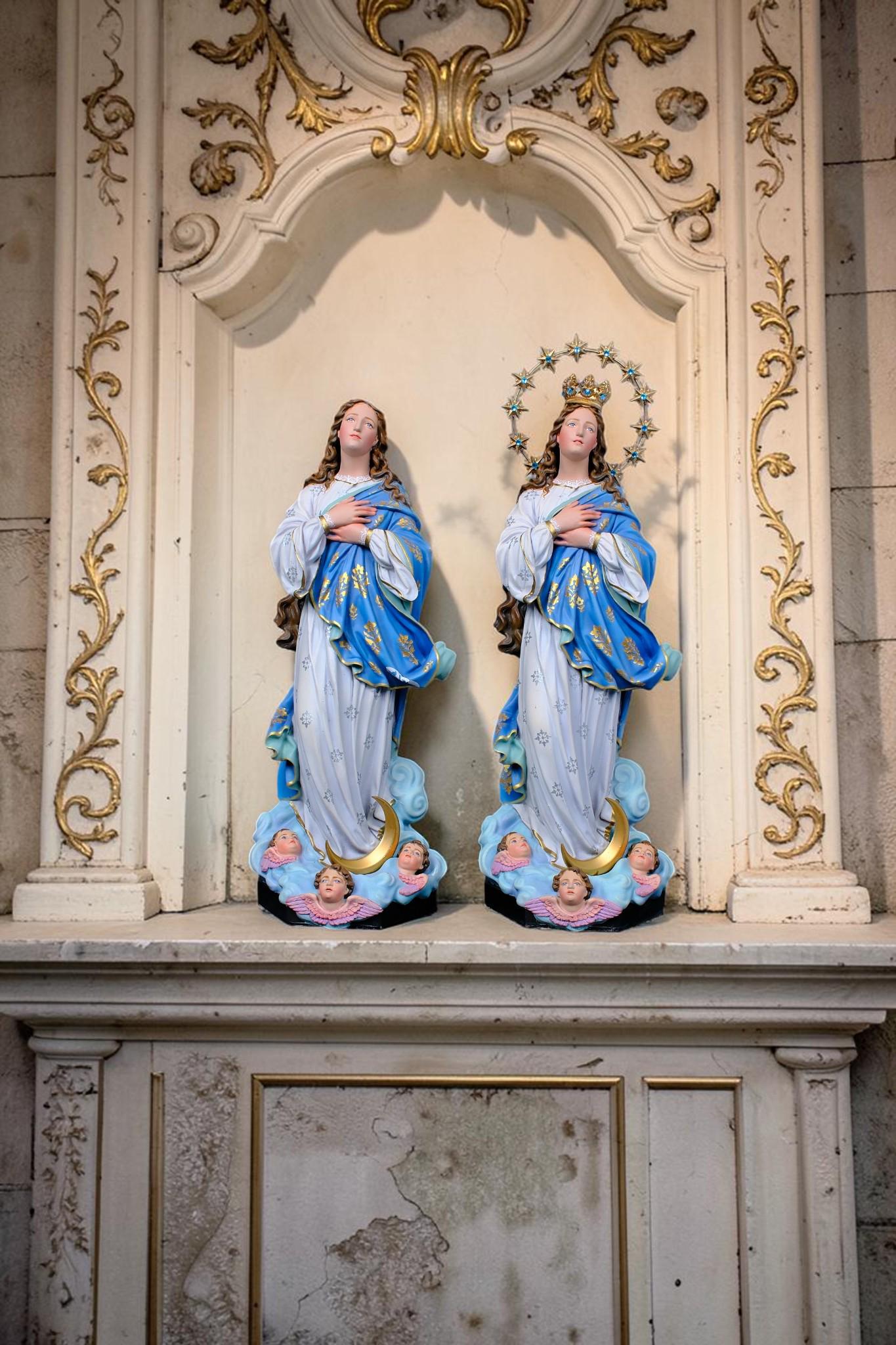 Handmade Assumption Virgin Mary Statue 40cm Catholic Home Altar Figurine