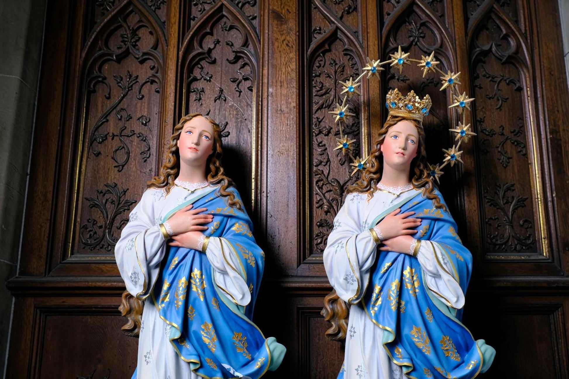 Handmade Assumption Virgin Mary Statue 40cm Catholic Home Altar Figurine
