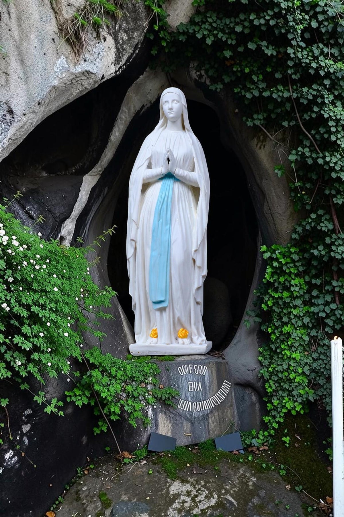 Hand-Painted Our Lady of Lourdes Statue, Catholic Prayer Room Decor (25cm or 60cm)