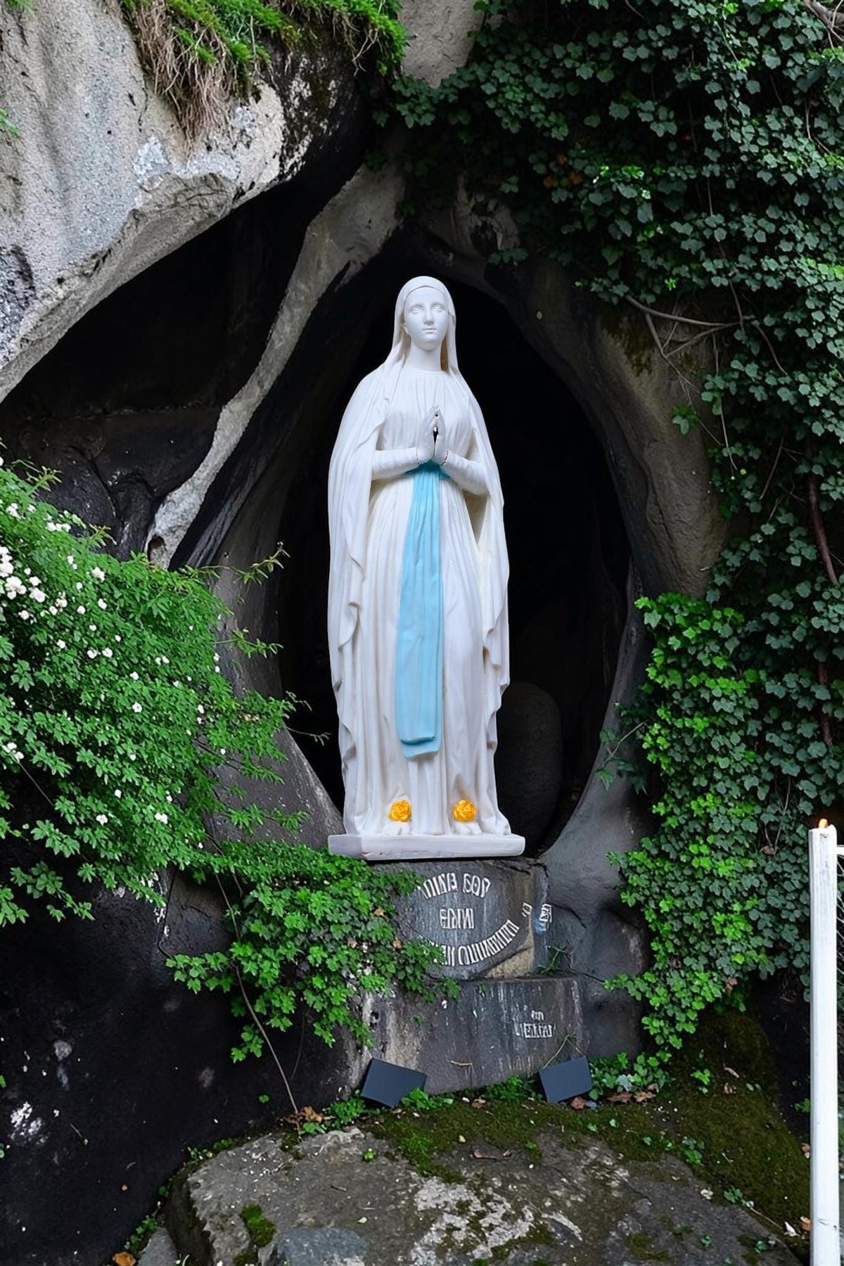 Hand-Painted Our Lady of Lourdes Statue, Catholic Prayer Room Decor (25cm or 60cm)