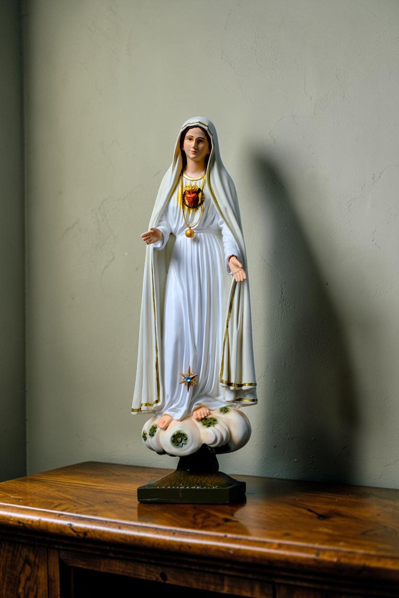 Our Lady of Fatima Statue with Halo Catholic Home Altar Decor