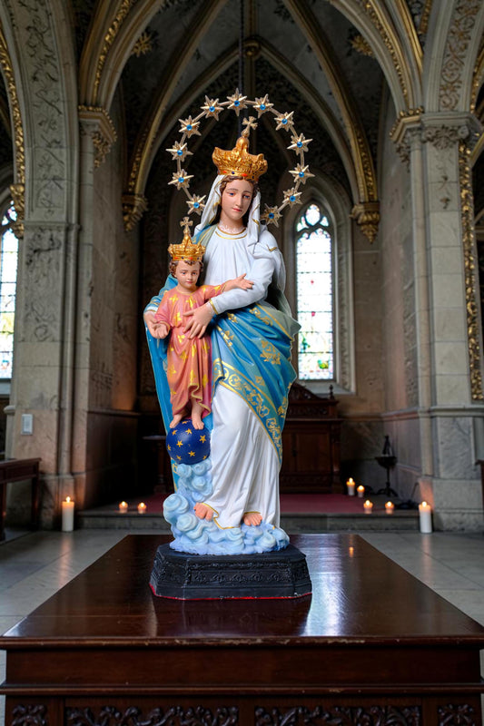 Hand-Painted Our Lady of Victory Statue, 40cm Marian Figurine for Altar Decor