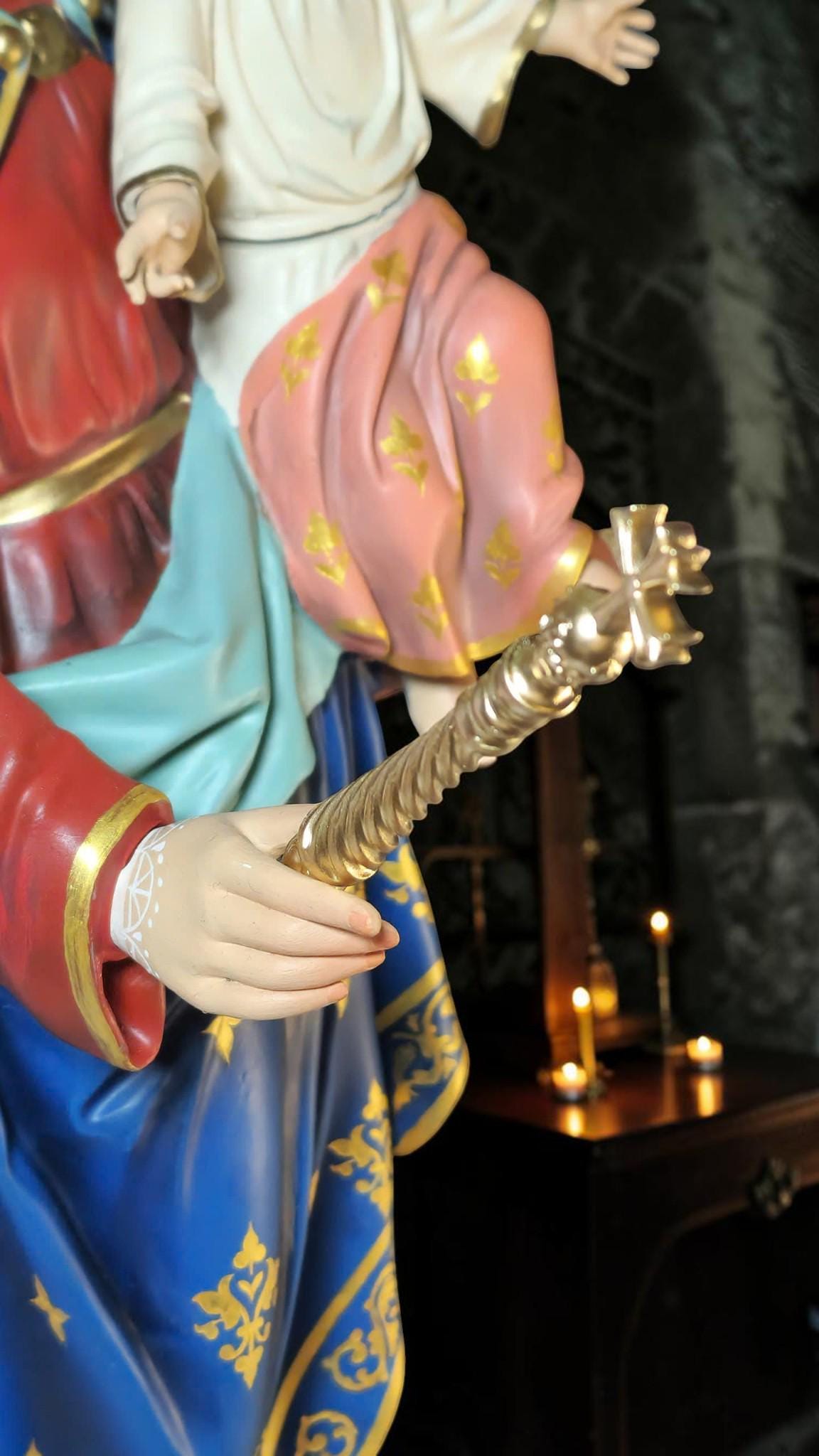 Our Lady Help of Christians Statue, 50cm Virgin Mary with Child Jesus Catholic Decor