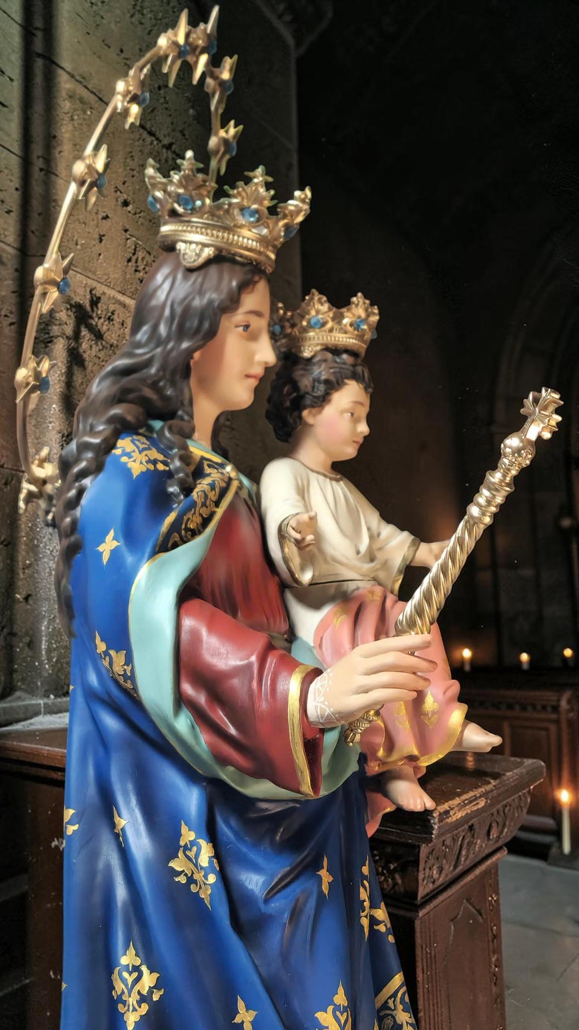 Our Lady Help of Christians Statue, 50cm Virgin Mary with Child Jesus Catholic Decor