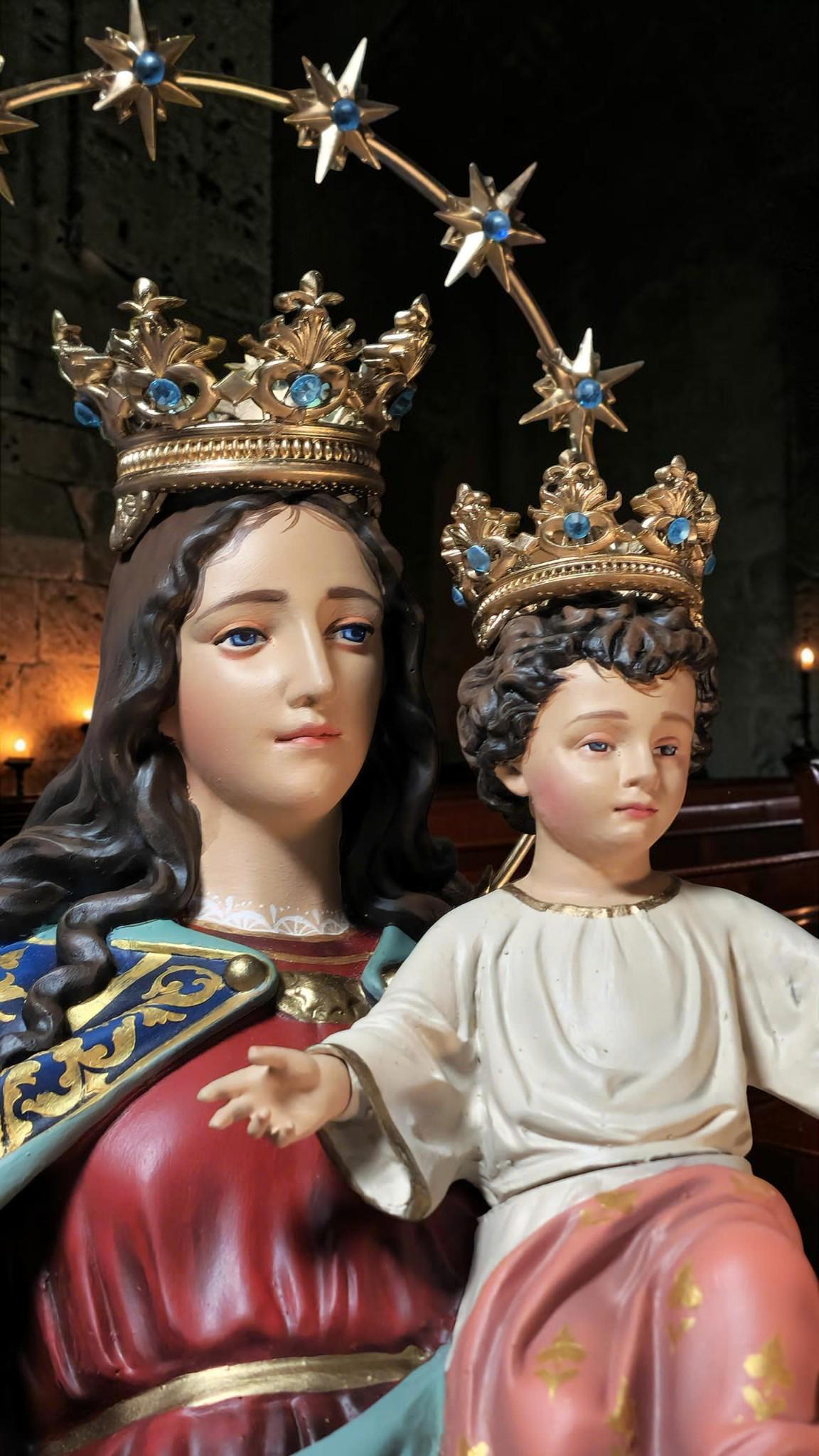 Our Lady Help of Christians Statue, 50cm Virgin Mary with Child Jesus Catholic Decor