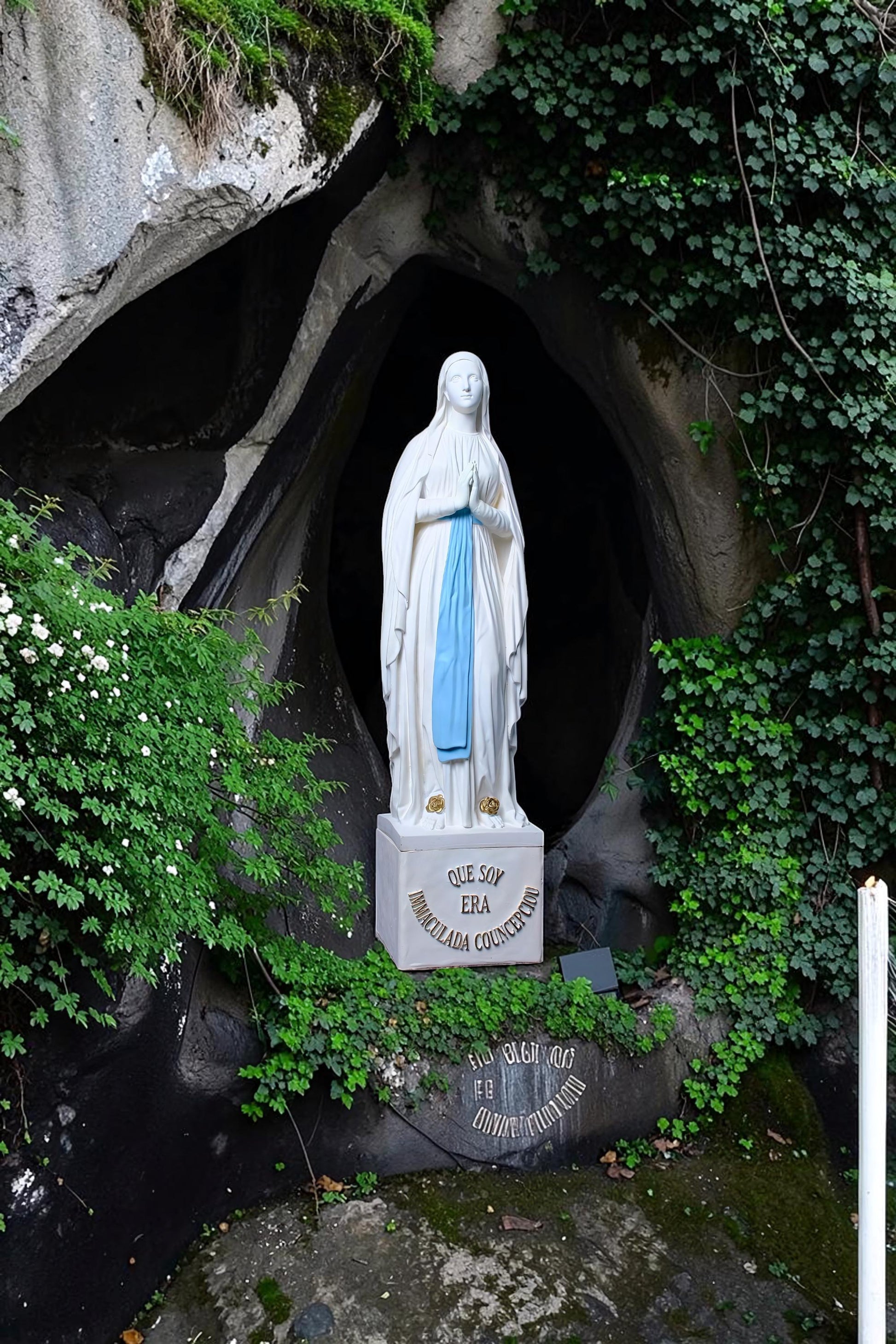 Hand-Painted Our Lady of Lourdes Statue, Catholic Prayer Room Decor (25cm or 60cm)