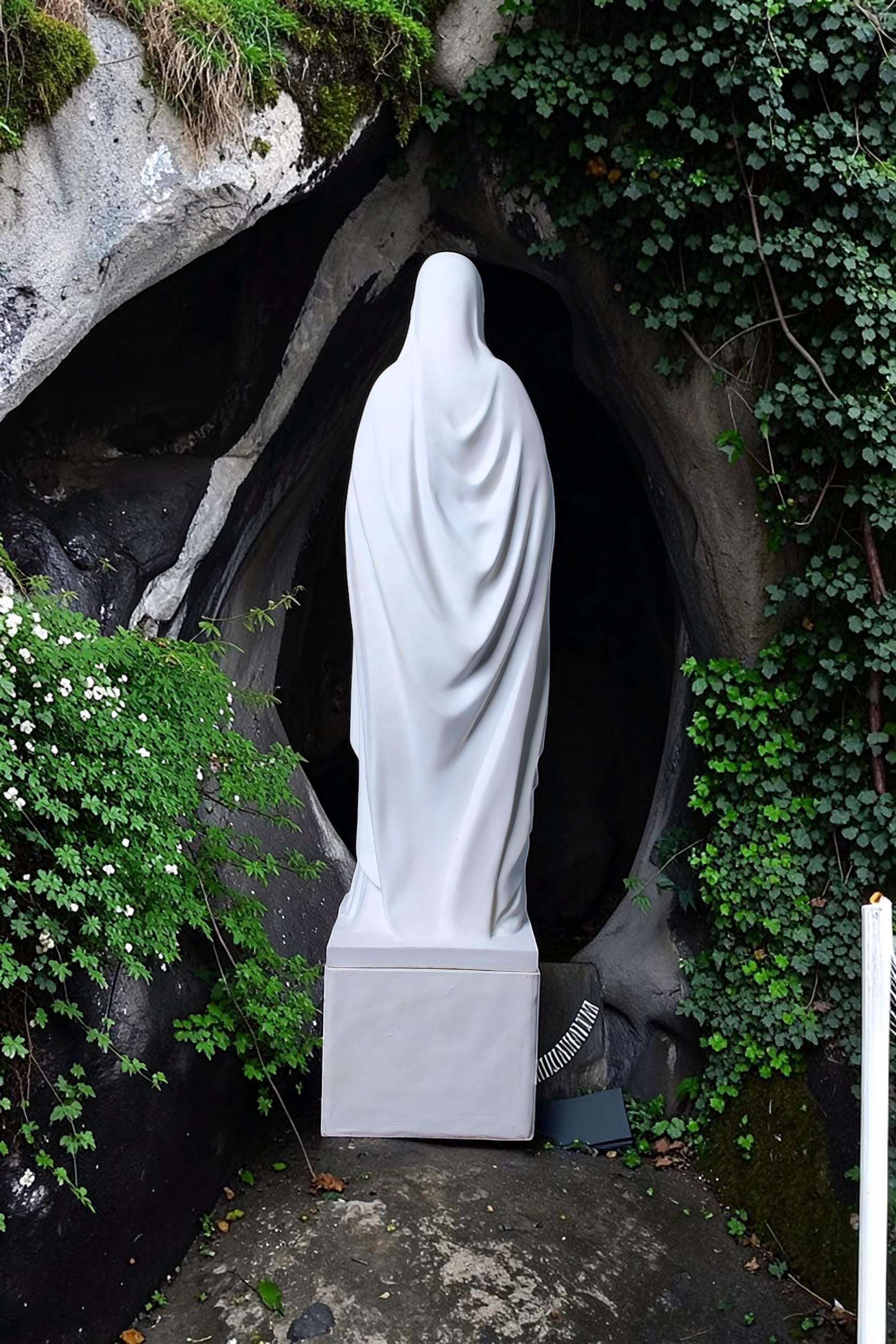 Hand-Painted Our Lady of Lourdes Statue, Catholic Prayer Room Decor (25cm or 60cm)