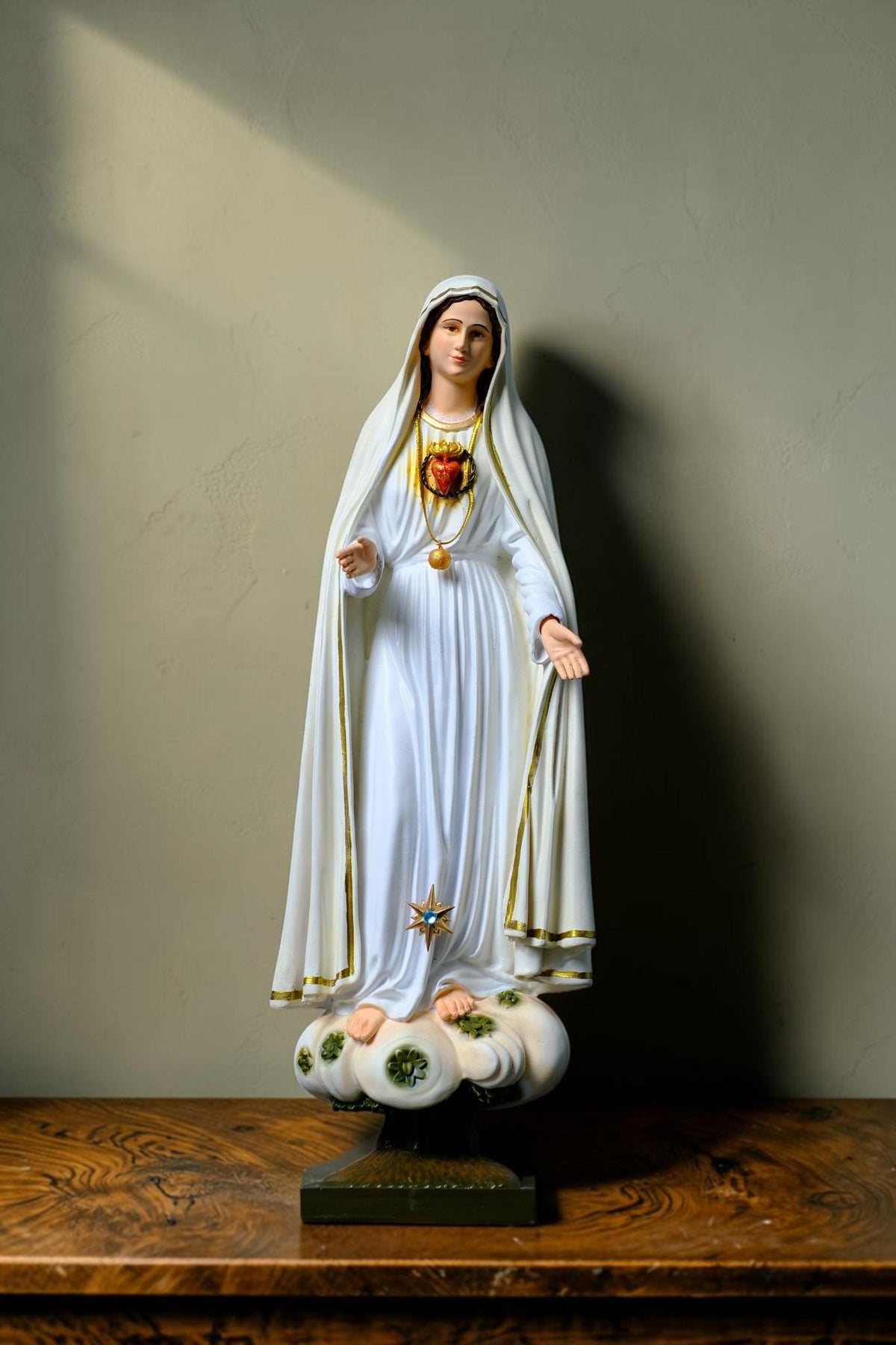 Our Lady of Fatima Statue with Halo Catholic Home Altar Decor