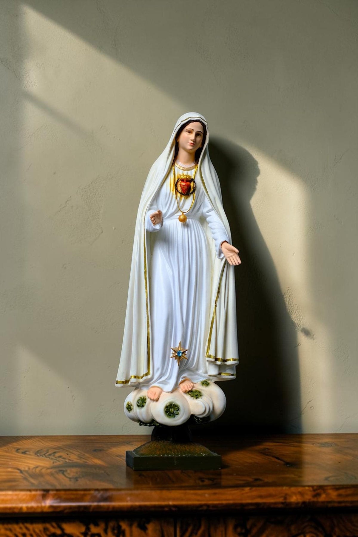 Our Lady of Fatima Statue with Halo Catholic Home Altar Decor
