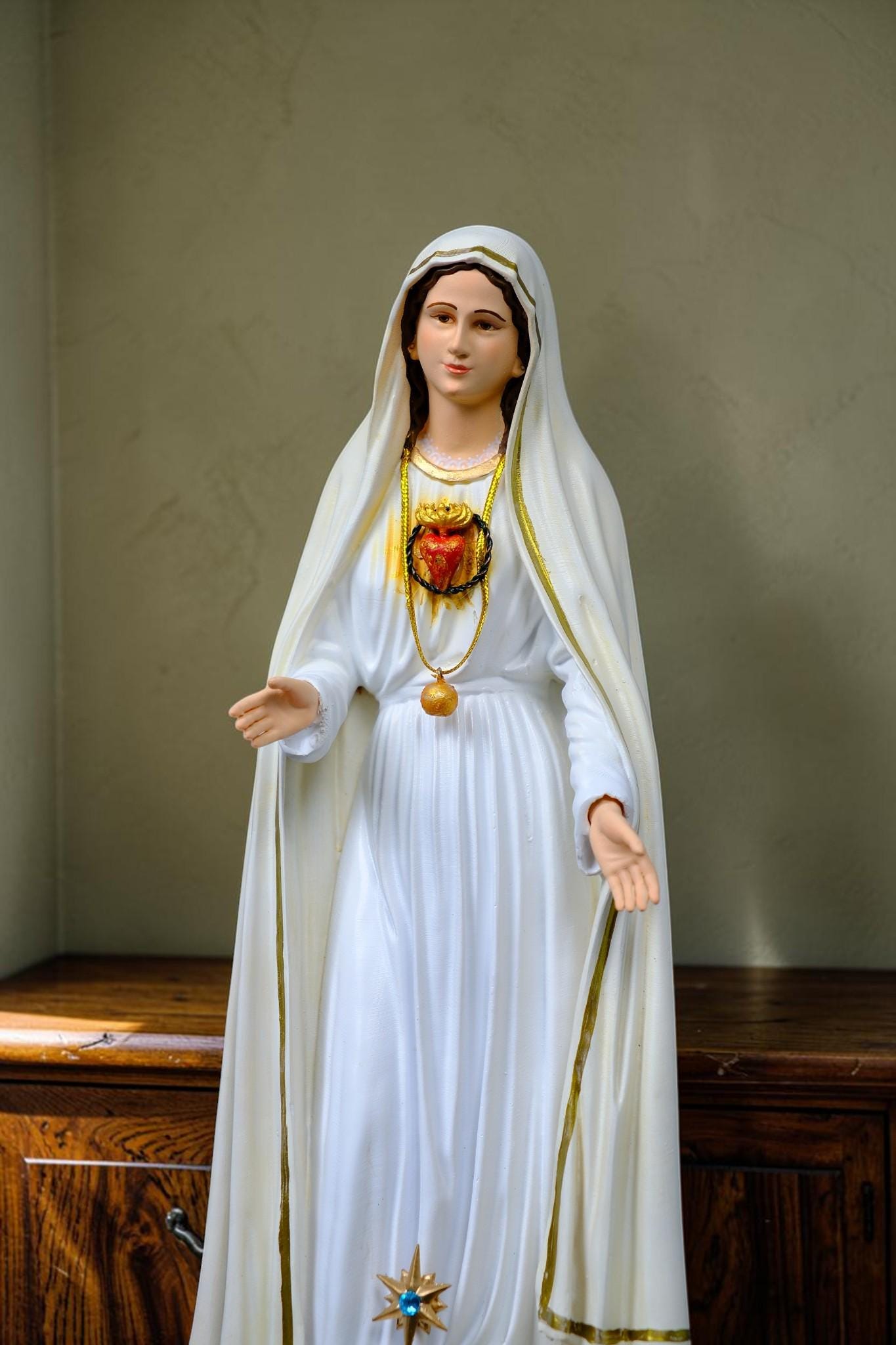 Our Lady of Fatima Statue with Halo Catholic Home Altar Decor