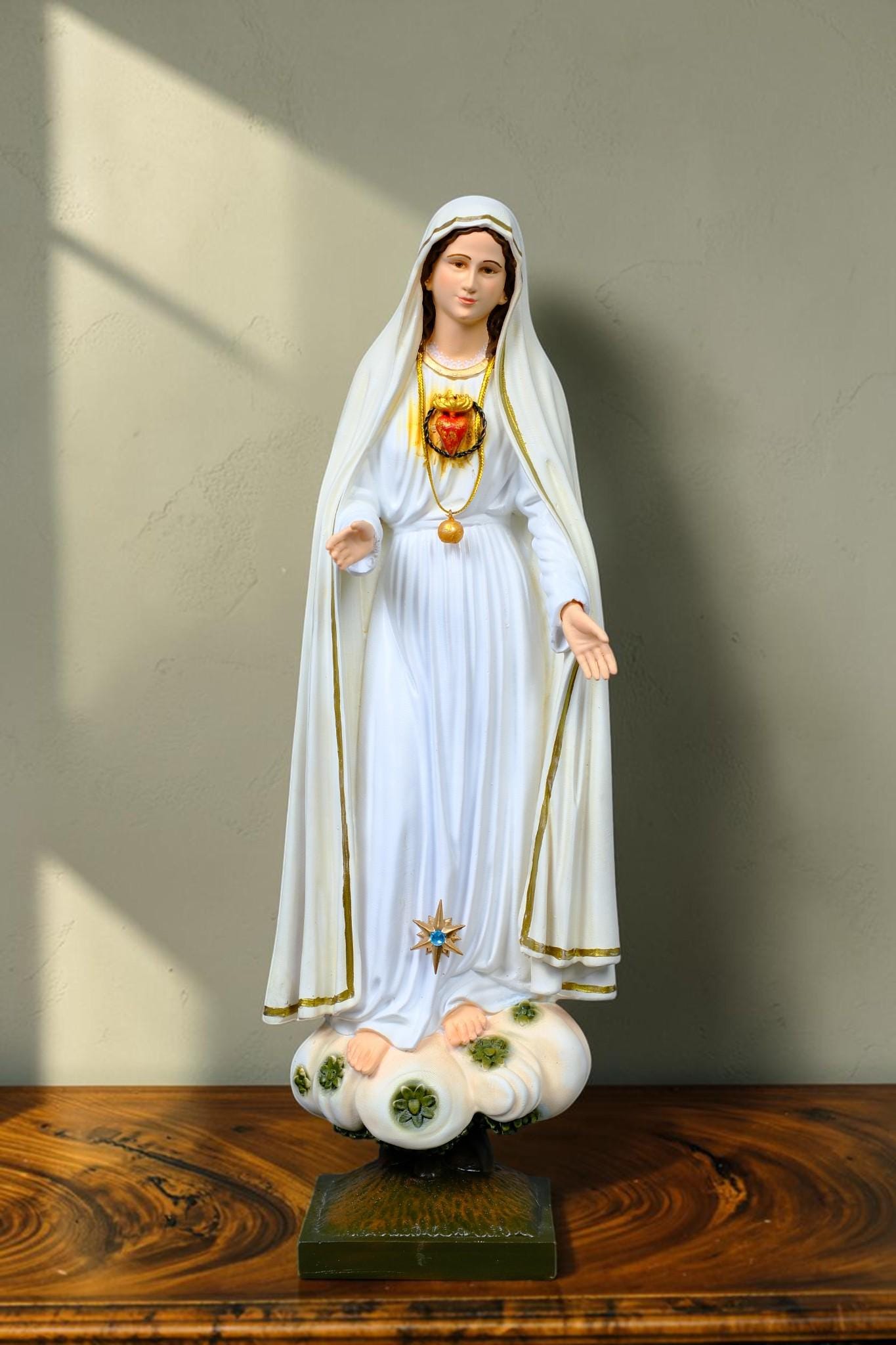 Our Lady of Fatima Statue with Halo Catholic Home Altar Decor