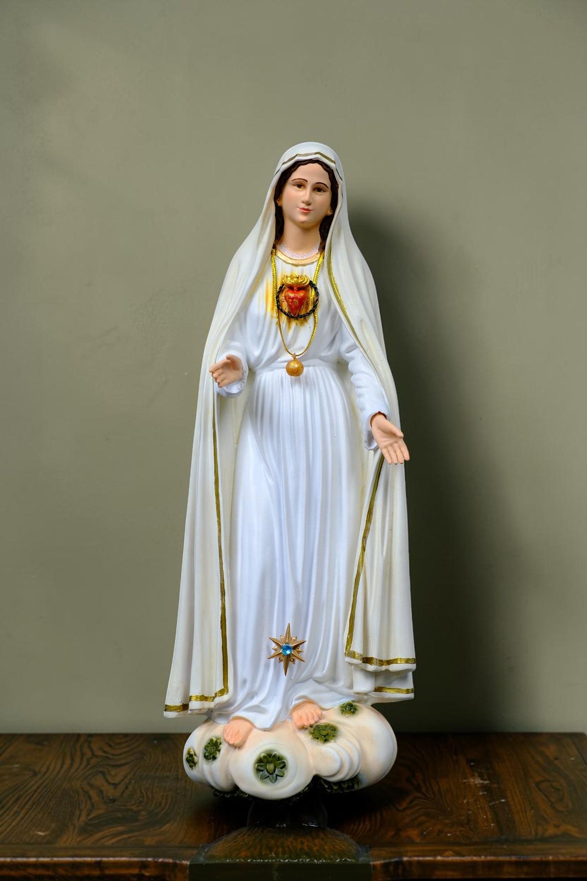 Our Lady of Fatima Statue with Halo Catholic Home Altar Decor
