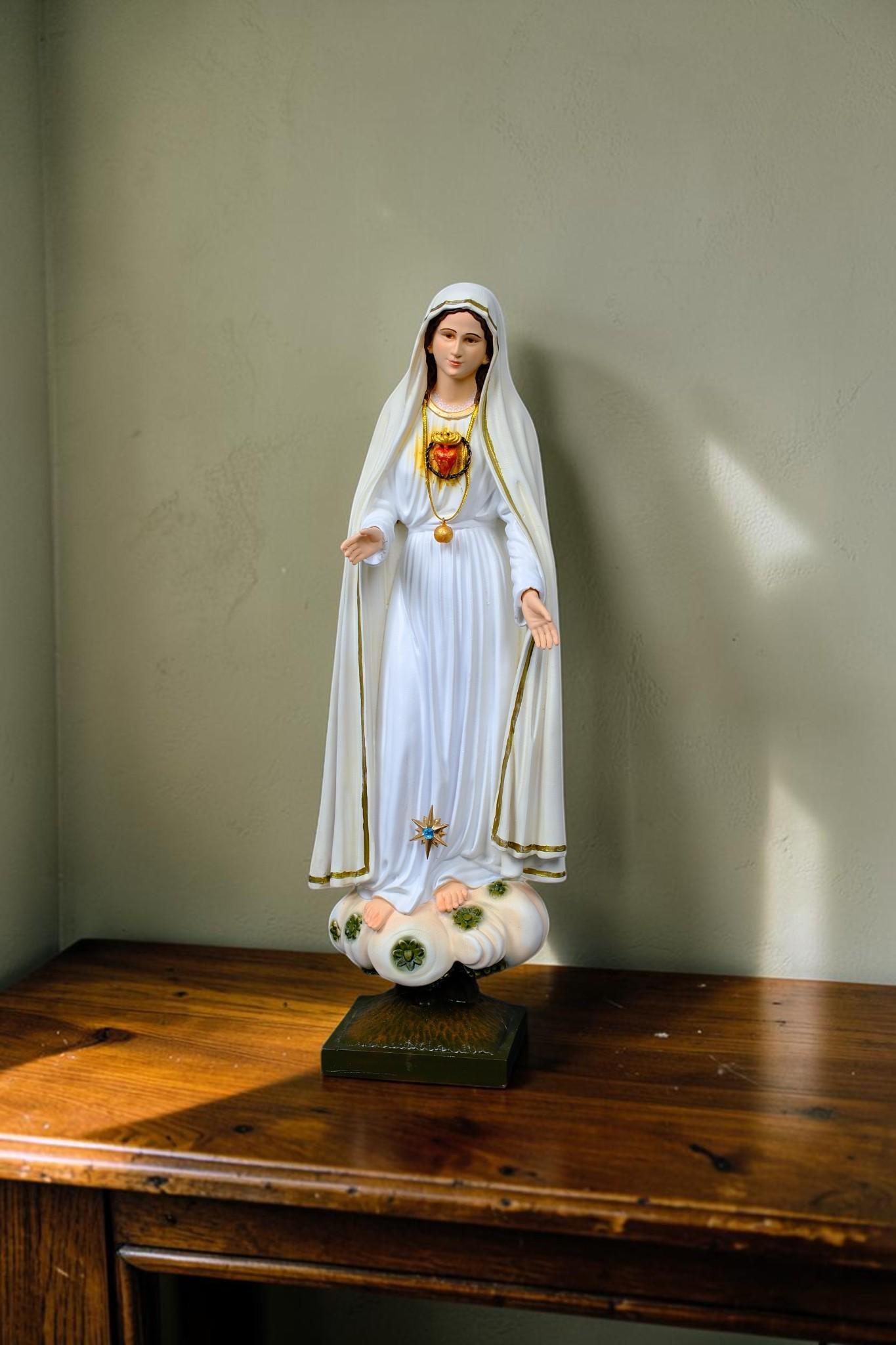 Our Lady of Fatima Statue with Halo Catholic Home Altar Decor