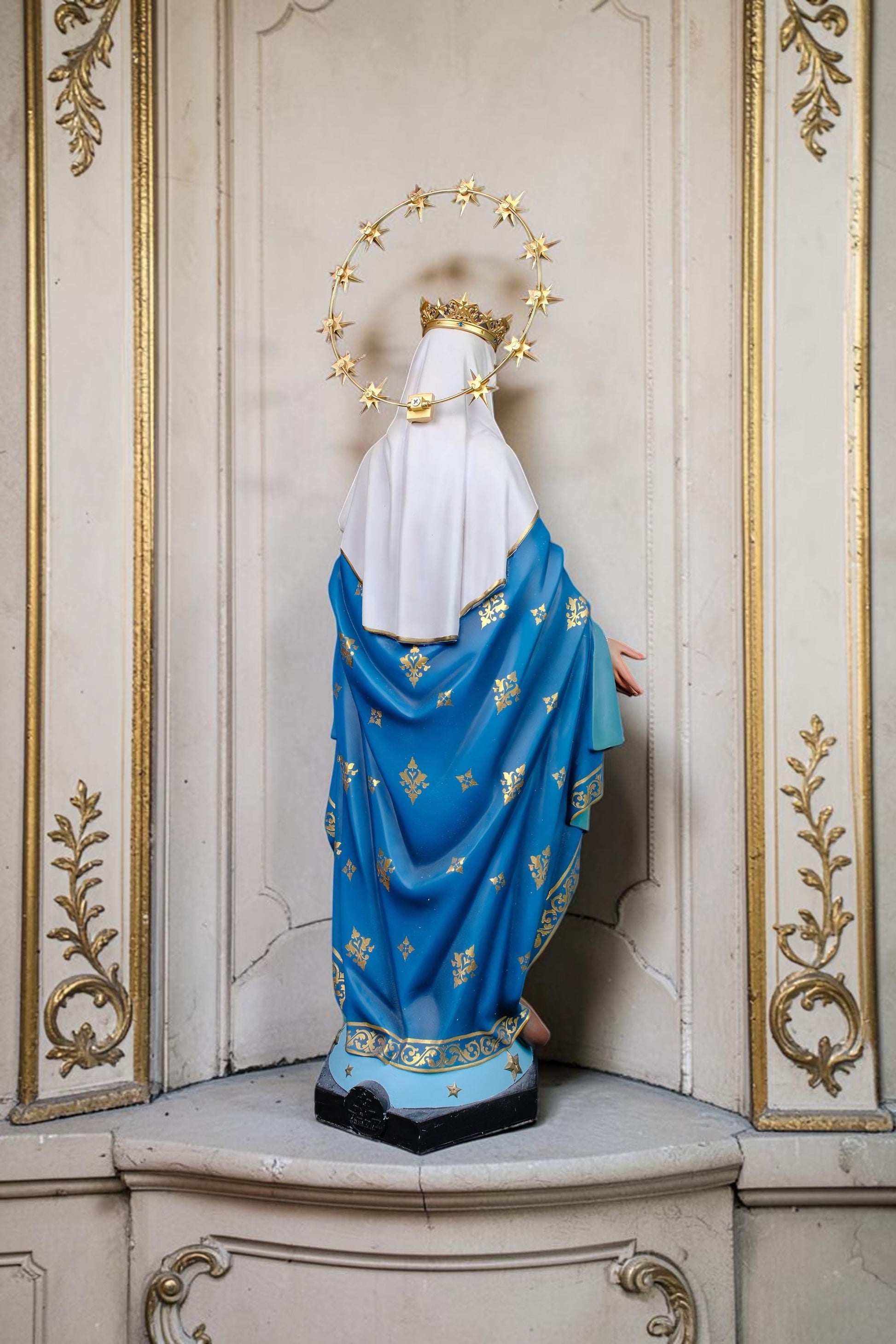 Hand-Painted Our Lady of Grace Statue, Catholic Home Altar Decor (40cm/60cm)