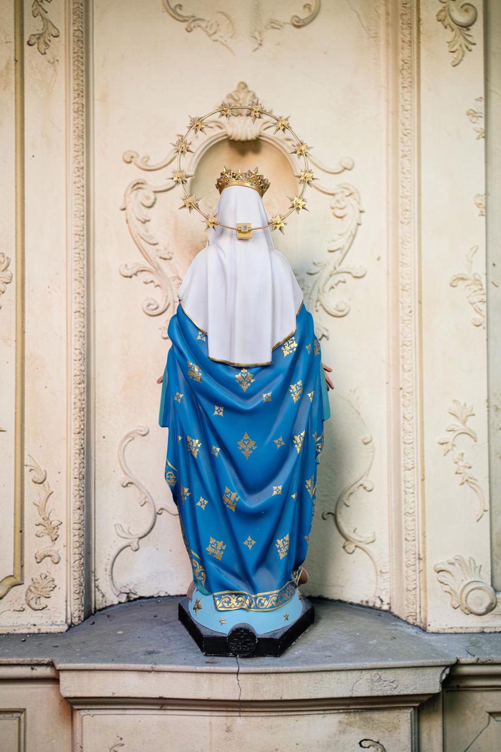 Hand-Painted Our Lady of Grace Statue, Catholic Home Altar Decor (40cm/60cm)