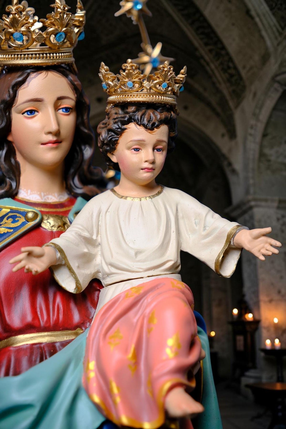 Our Lady Help of Christians Statue, 50cm Virgin Mary with Child Jesus Catholic Decor __etsy:8488040234