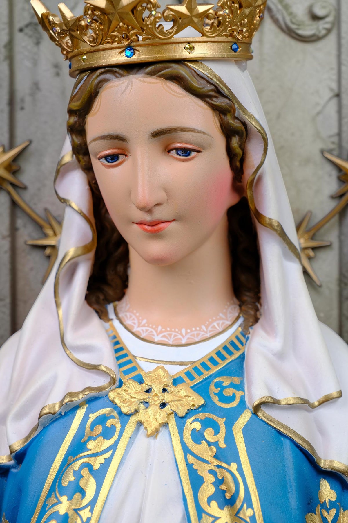 Hand-Painted Our Lady of Grace Statue, Catholic Home Altar Decor (40cm/60cm)