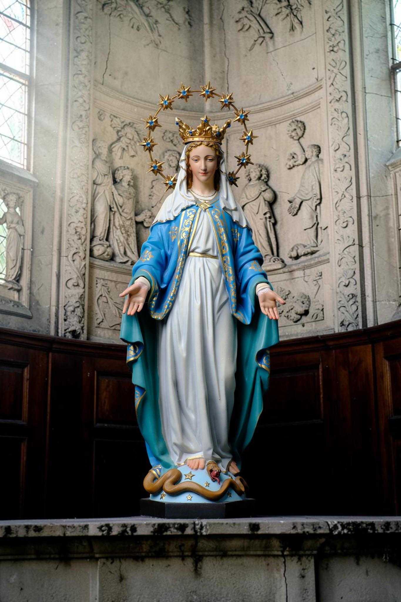 Hand-Painted Our Lady of Grace Statue, Catholic Home Altar Decor (40cm/60cm)