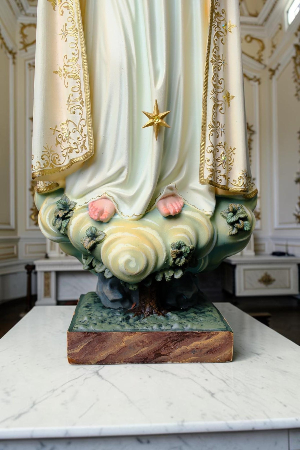 Our Lady of Fatima Statue 40cm, Fatima Queen Catholic Statue, Virgin Mary Statue, Hand Painted Marian Decor, Catholic Gift, Home Altar