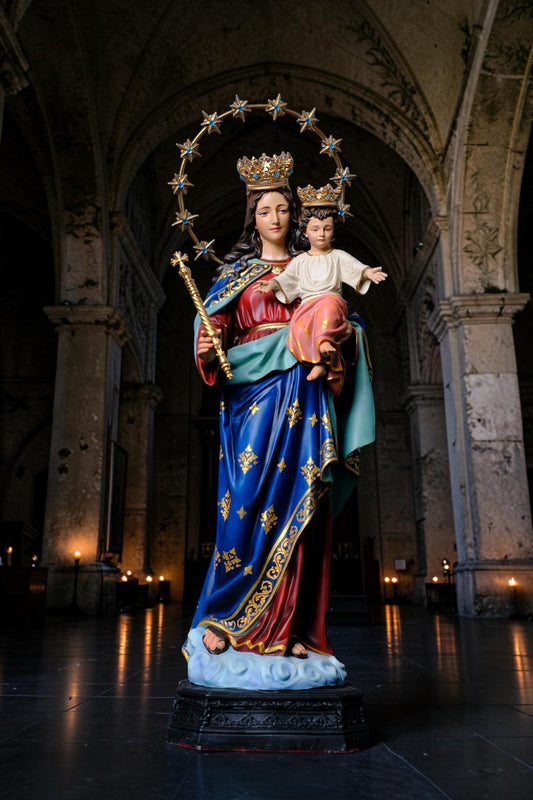Our Lady Help of Christians Statue, 50cm Virgin Mary with Child Jesus Catholic Decor __etsy:8535934527