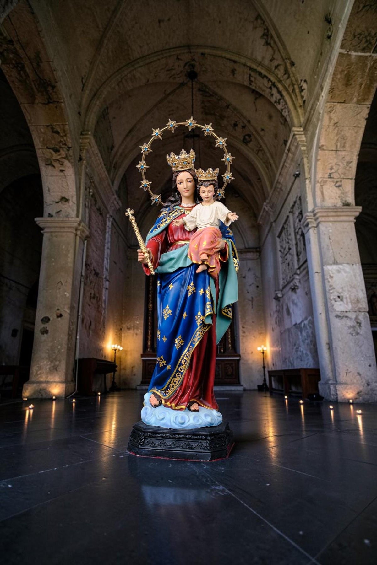 Our Lady Help of Christians Statue, 50cm Virgin Mary with Child Jesus Catholic Decor __etsy:8535937187