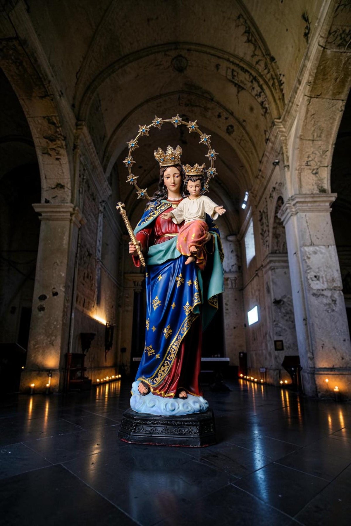 Our Lady Help of Christians Statue, 50cm Virgin Mary with Child Jesus Catholic Decor __etsy:8535937191