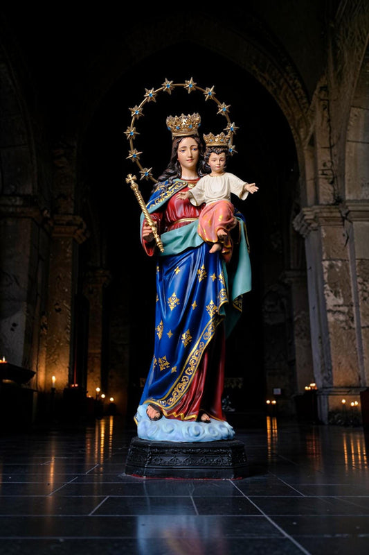 Our Lady Help of Christians Statue, 50cm Virgin Mary with Child Jesus Catholic Decor __etsy:8535939143