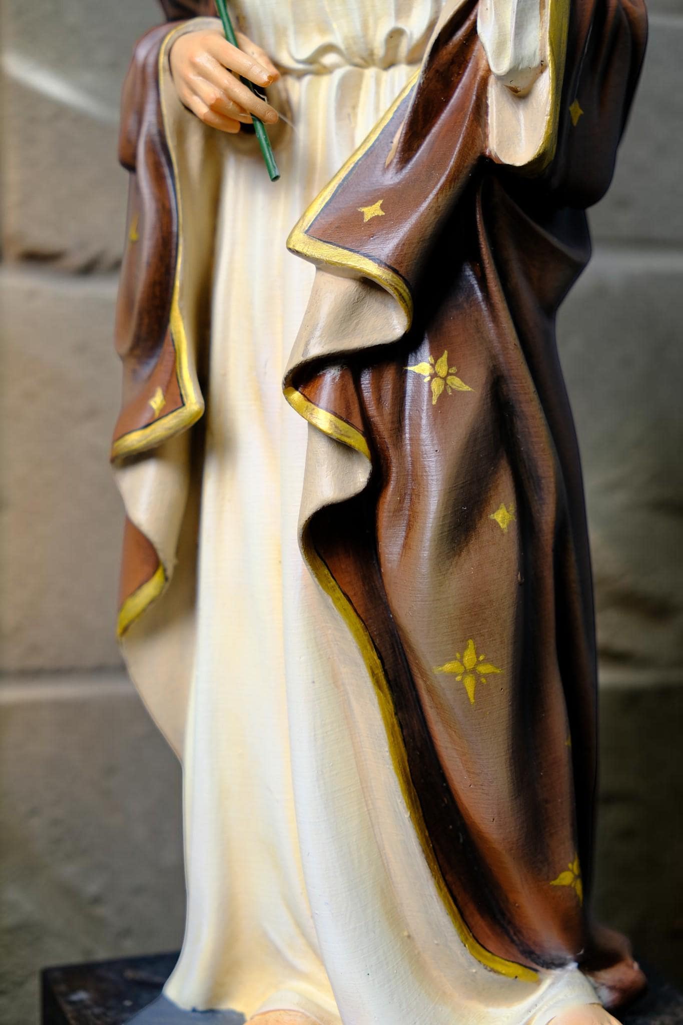 Hand-Painted Saint Joseph the Worker Statue, 30cm Catholic Figurine with Lily, Home Altar Decor