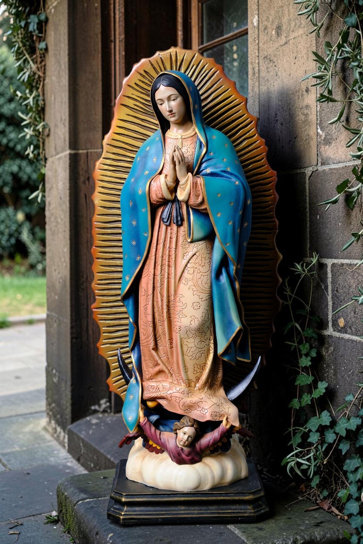 Our Lady of Guadalupe Statue 27cm 44cm Hand Painted Catholic Virgin Mary