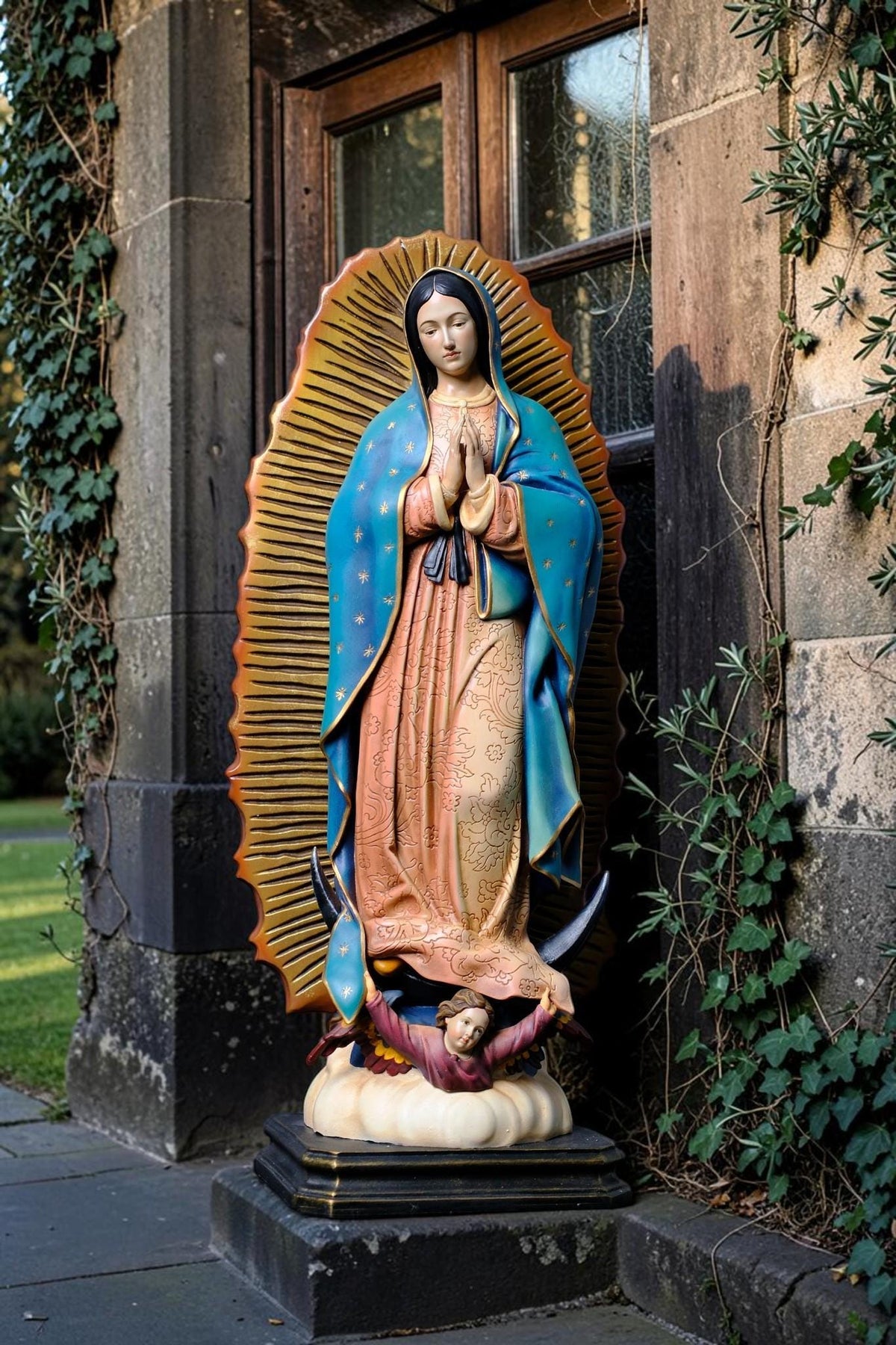 Our Lady of Guadalupe Statue 27cm 44cm Hand Painted Catholic Virgin Mary