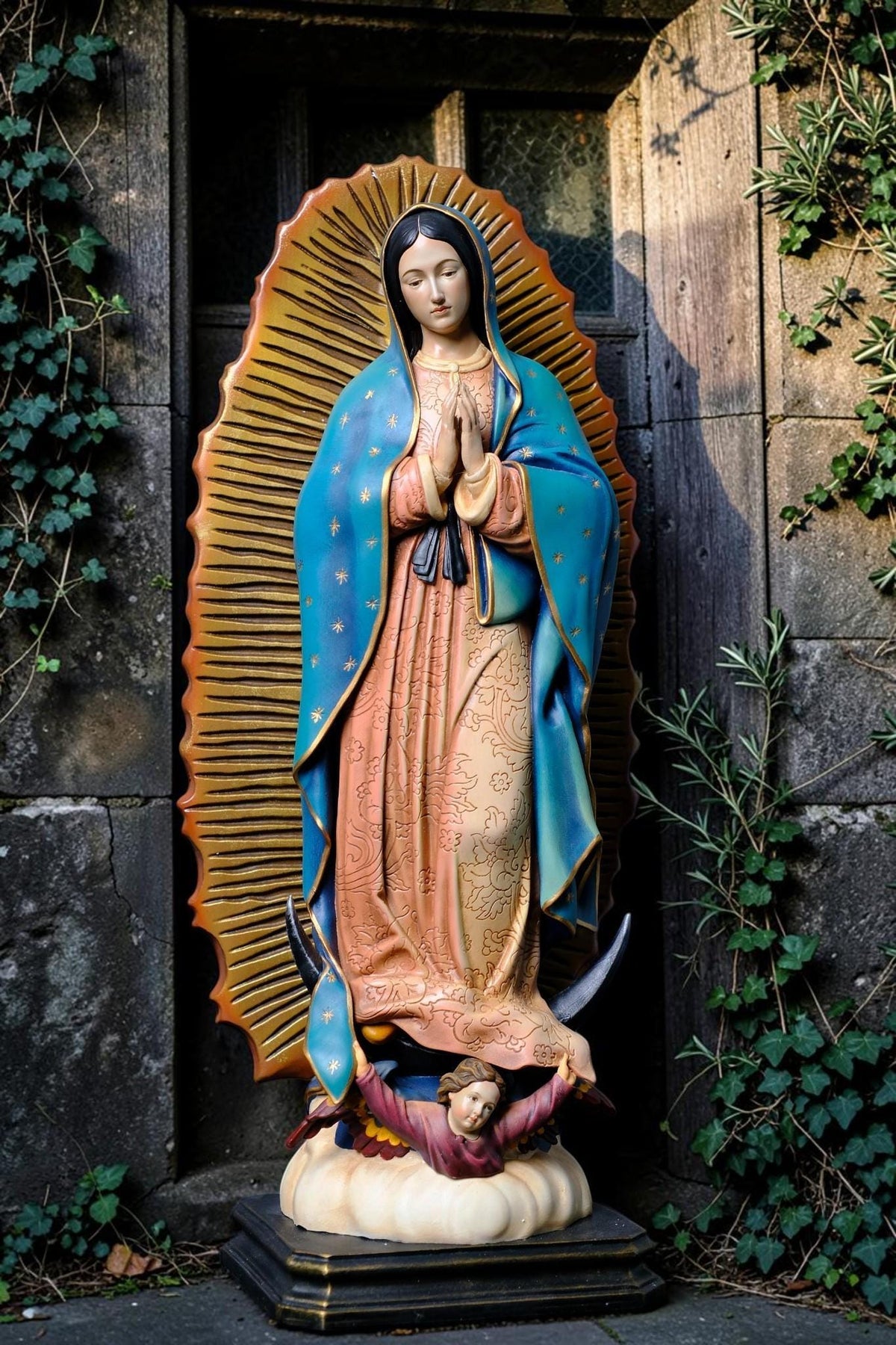Our Lady of Guadalupe Statue 27cm 44cm Hand Painted Catholic Virgin Mary