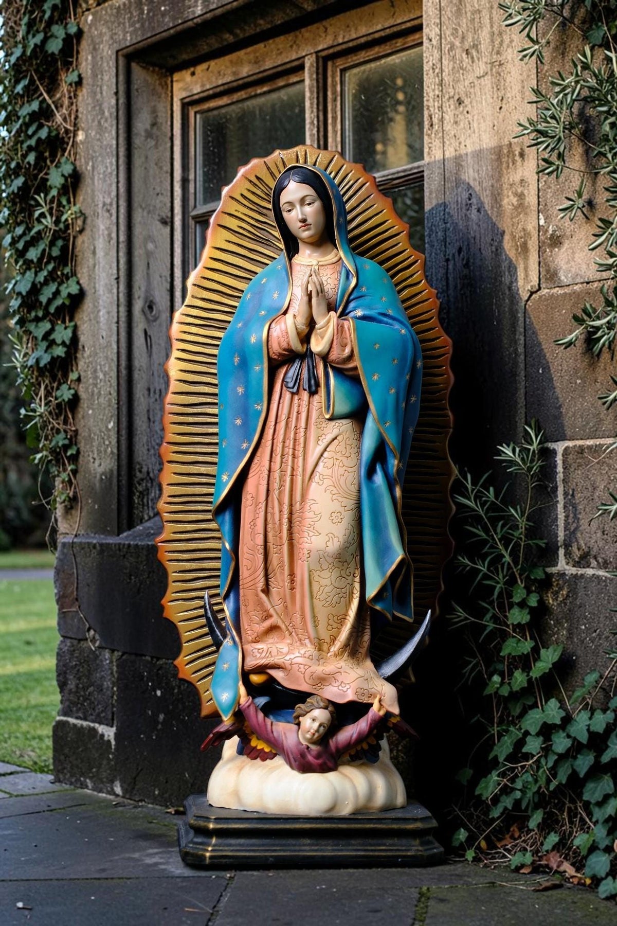 Our Lady of Guadalupe Statue 27cm 44cm Hand Painted Catholic Virgin Mary